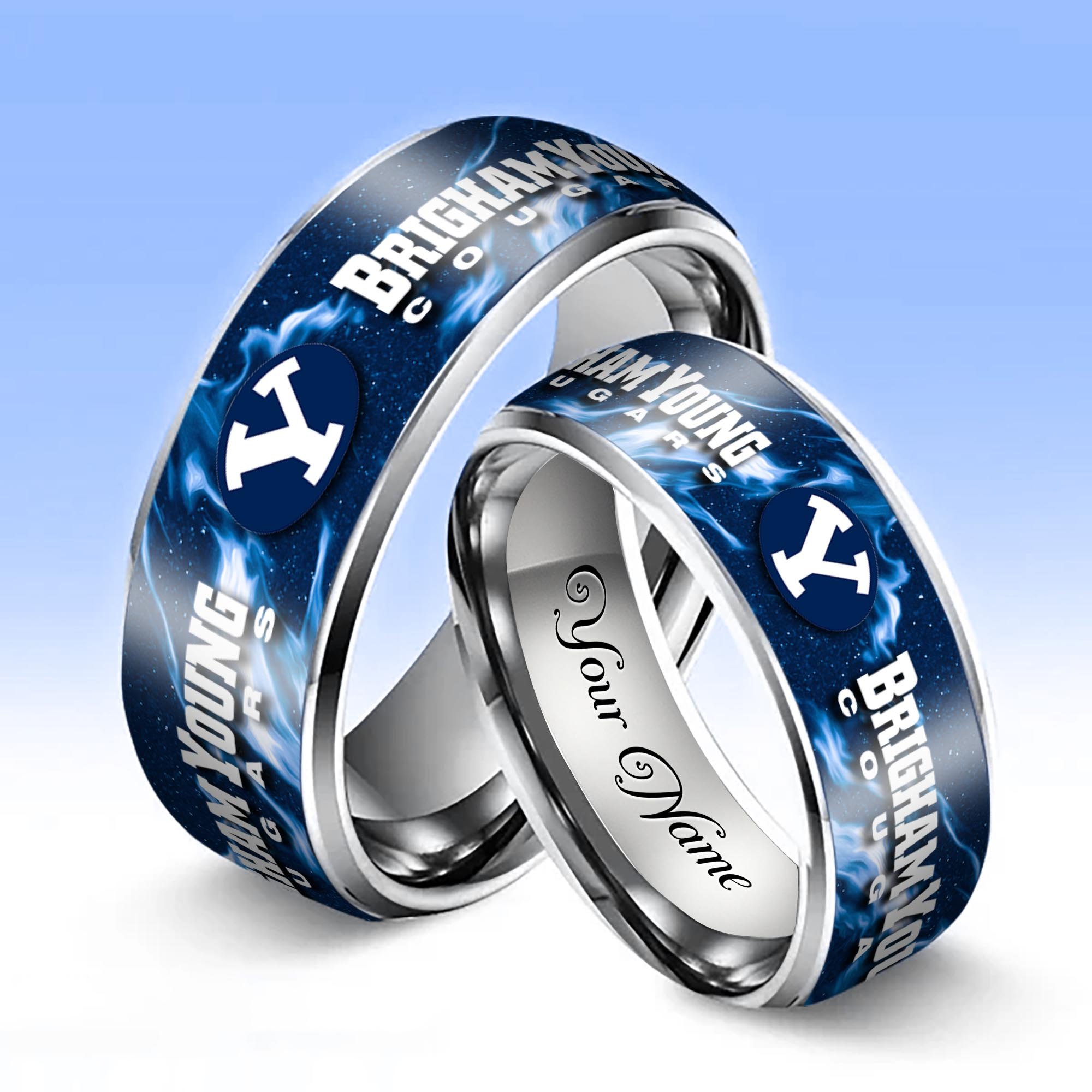 Alternative view of BYU Cougars Stainless Steel Rings Comes With Box Custom Your Name 2025 versions, Gifts For Fan EHIVM-04081668A