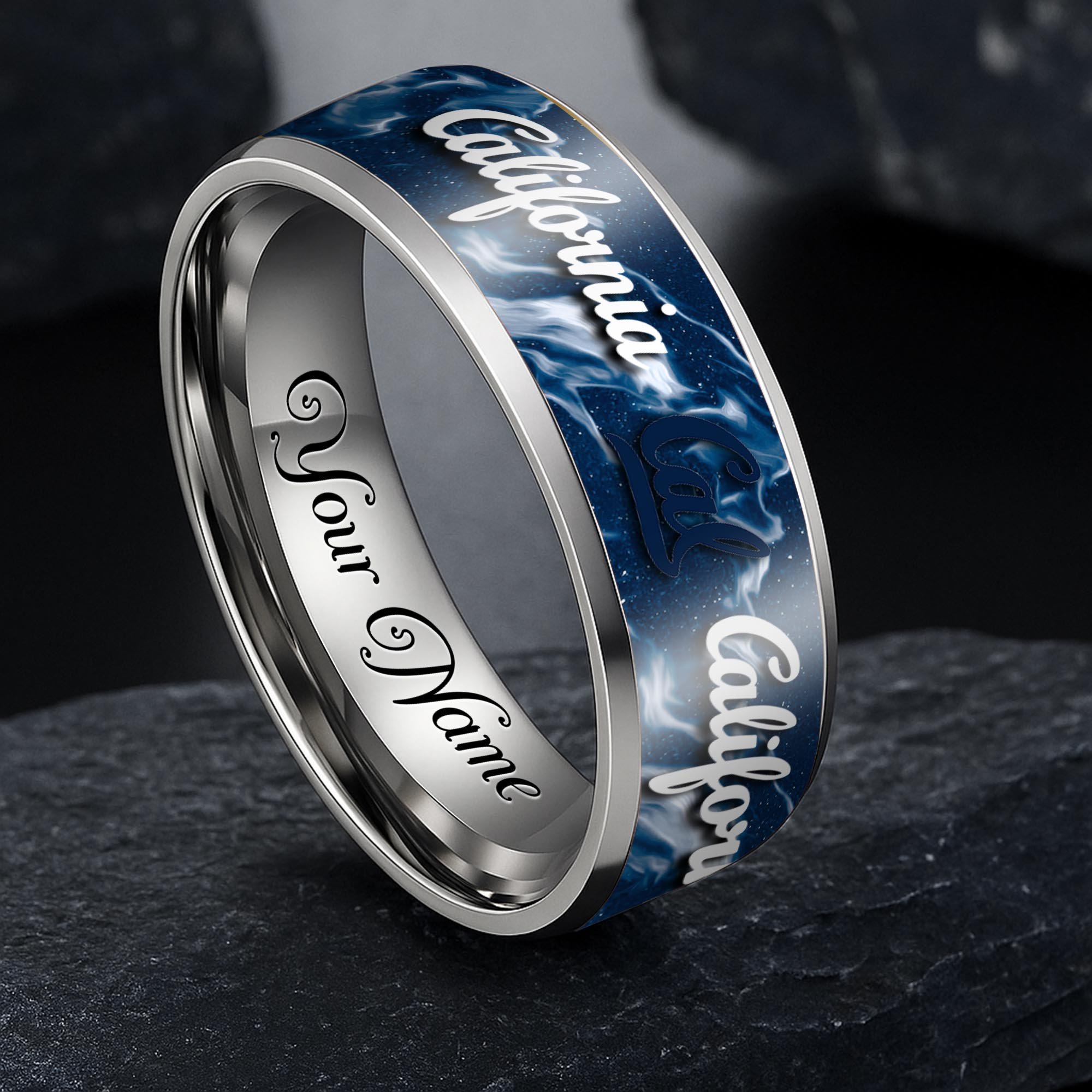 California Golden Bears Stainless Steel Rings Comes With Box Custom Your Name 2025 versions, Gifts For Fan EHIVM-04081668A