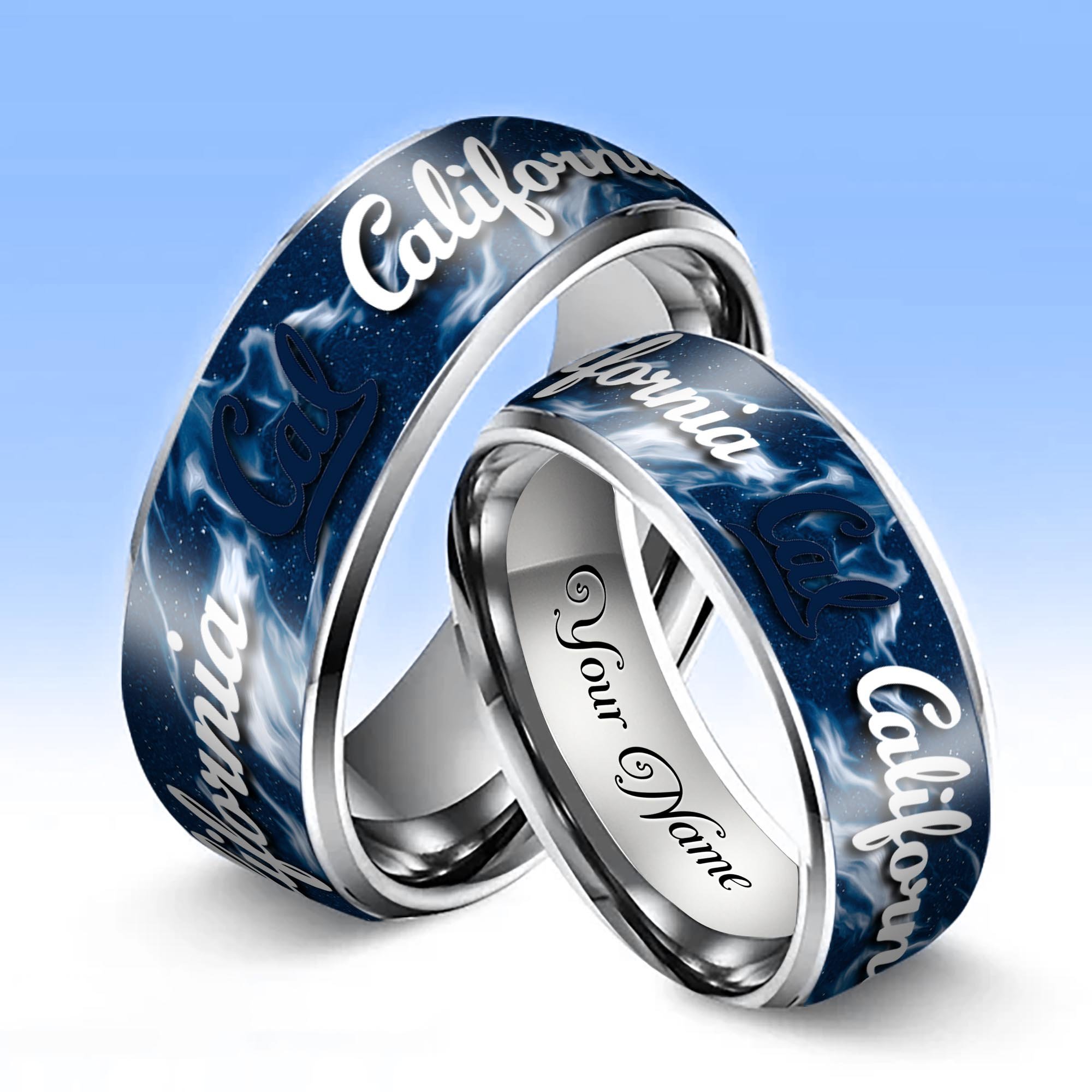 Alternative view of California Golden Bears Stainless Steel Rings Comes With Box Custom Your Name 2025 versions, Gifts For Fan EHIVM-04081668A
