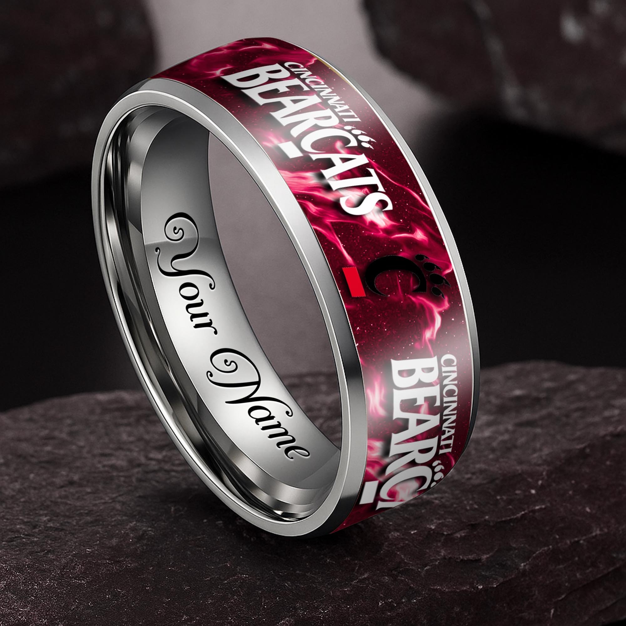 Cincinnati Bearcats Stainless Steel Rings Comes With Box Custom Your Name 2025 versions, Gifts For Fan EHIVM-04081668A