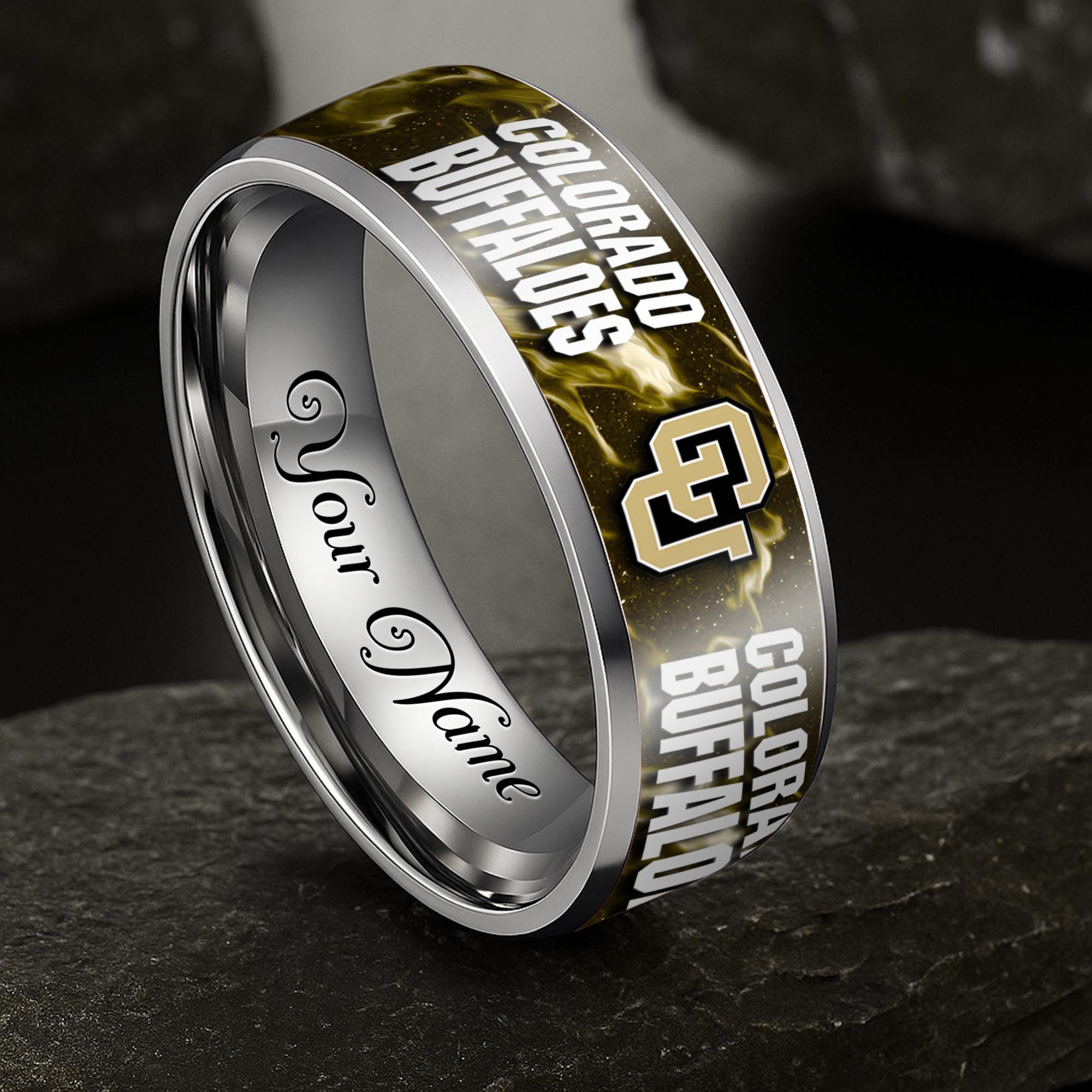 Colorado Buffaloes Stainless Steel Rings Comes With Box Custom Your Name 2025 versions, Gifts For Fan EHIVM-04081668A