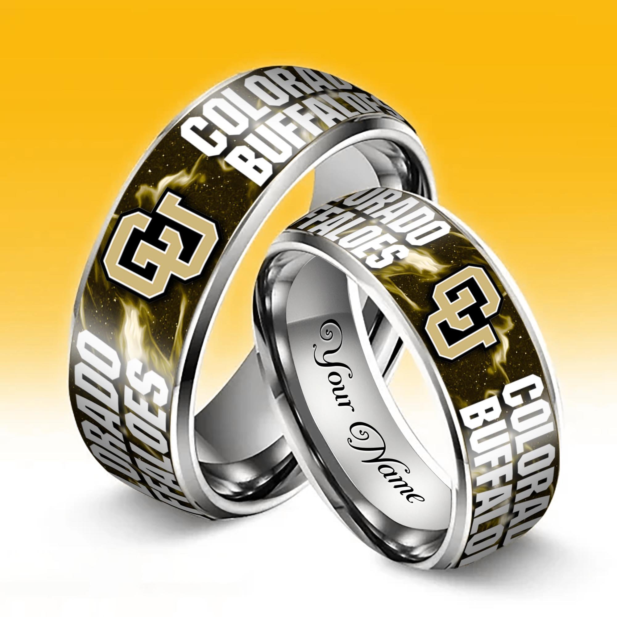 Alternative view of Colorado Buffaloes Stainless Steel Rings Comes With Box Custom Your Name 2025 versions, Gifts For Fan EHIVM-04081668A