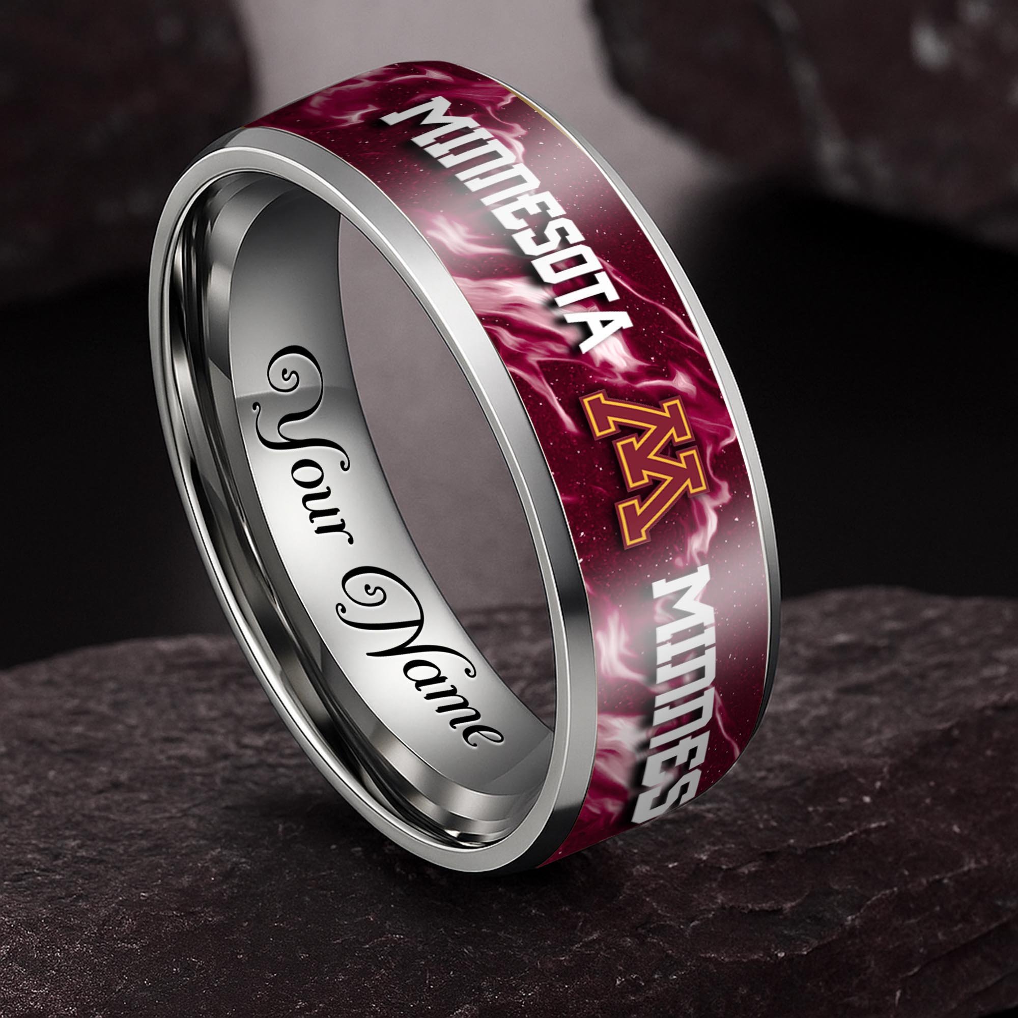 Minnesota Golden Gophers Stainless Steel Rings Comes With Box Custom Your Name 2025 versions, Gifts For Fan EHIVM-04081668A