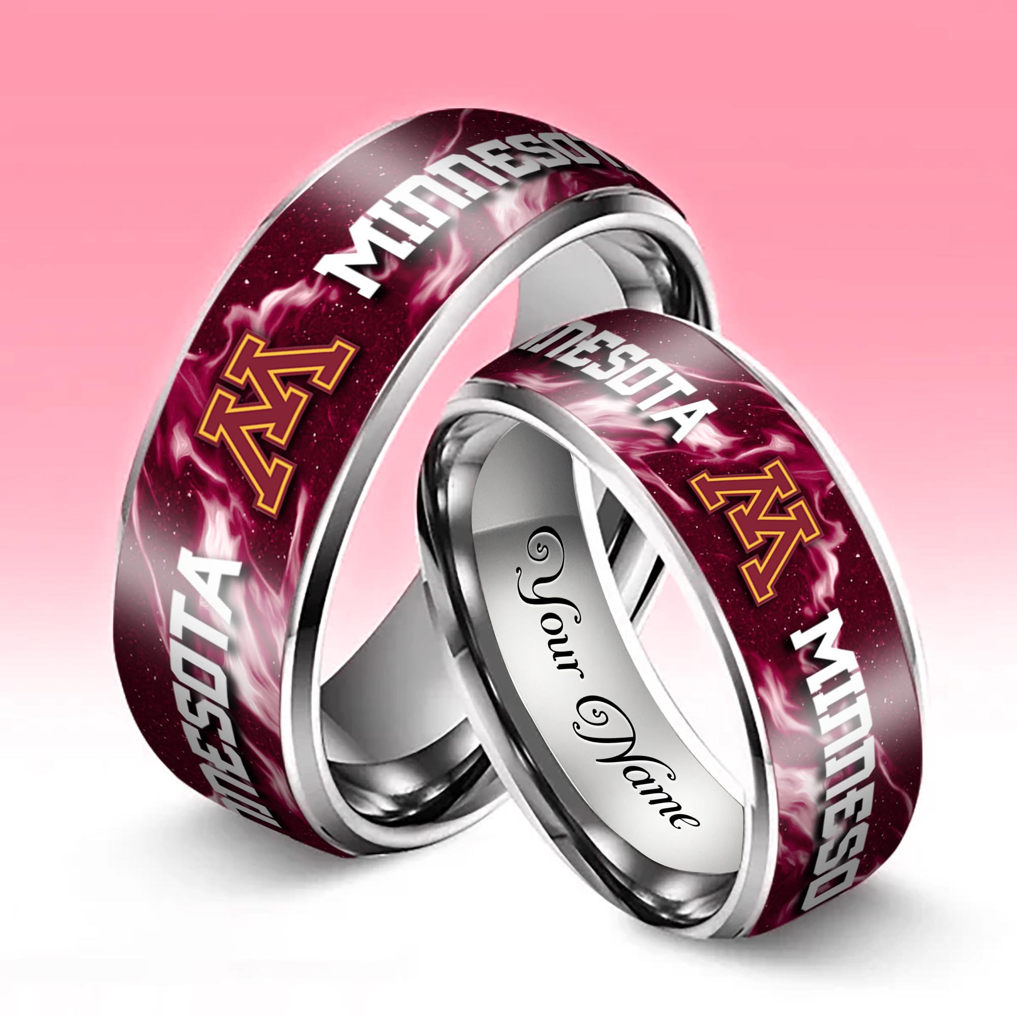 Alternative view of Minnesota Golden Gophers Stainless Steel Rings Comes With Box Custom Your Name 2025 versions, Gifts For Fan EHIVM-04081668A