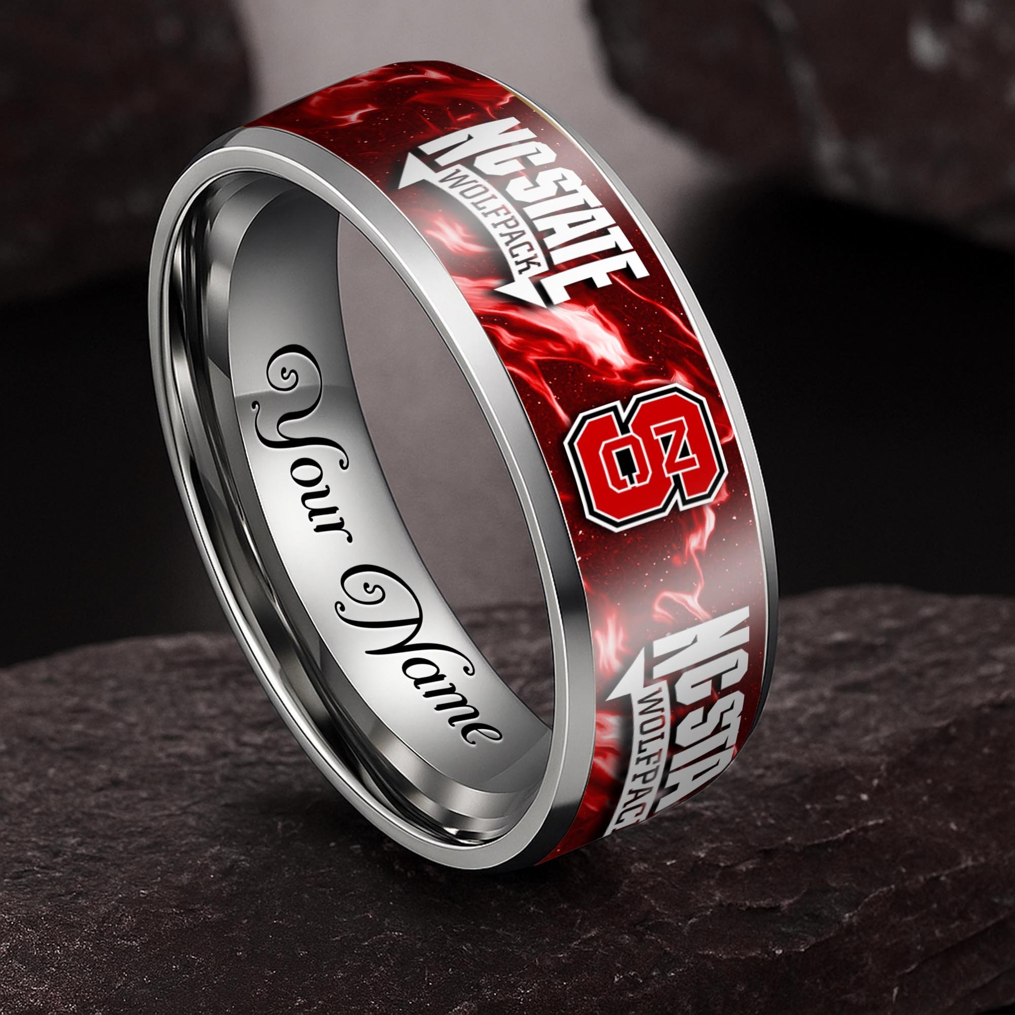 NC State Wolfpack Stainless Steel Rings Comes With Box Custom Your Name 2025 versions, Gifts For Fan EHIVM-04081668A