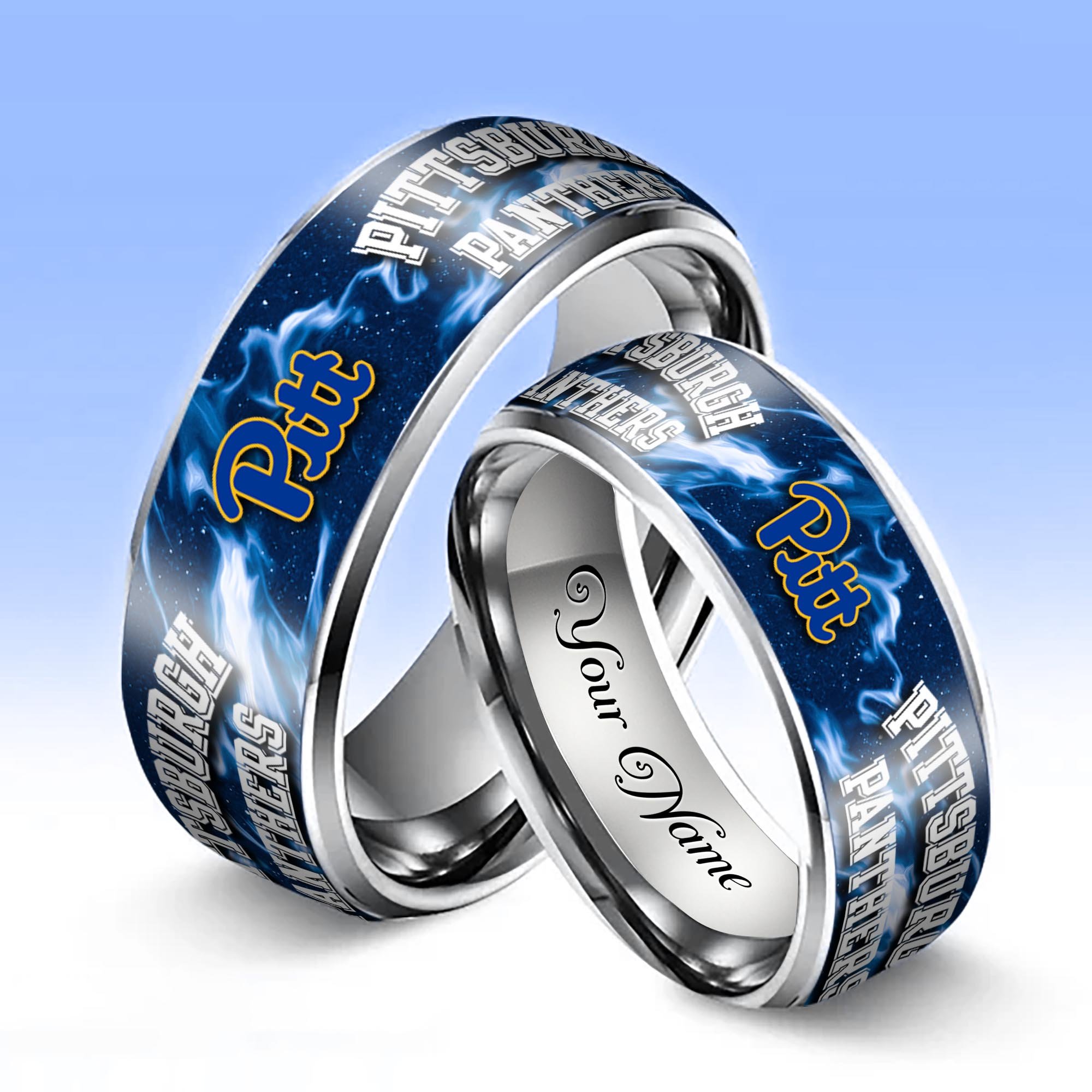 Alternative view of Pittsburgh Panthers Stainless Steel Rings Comes With Box Custom Your Name 2025 versions, Gifts For Fan EHIVM-04081668A