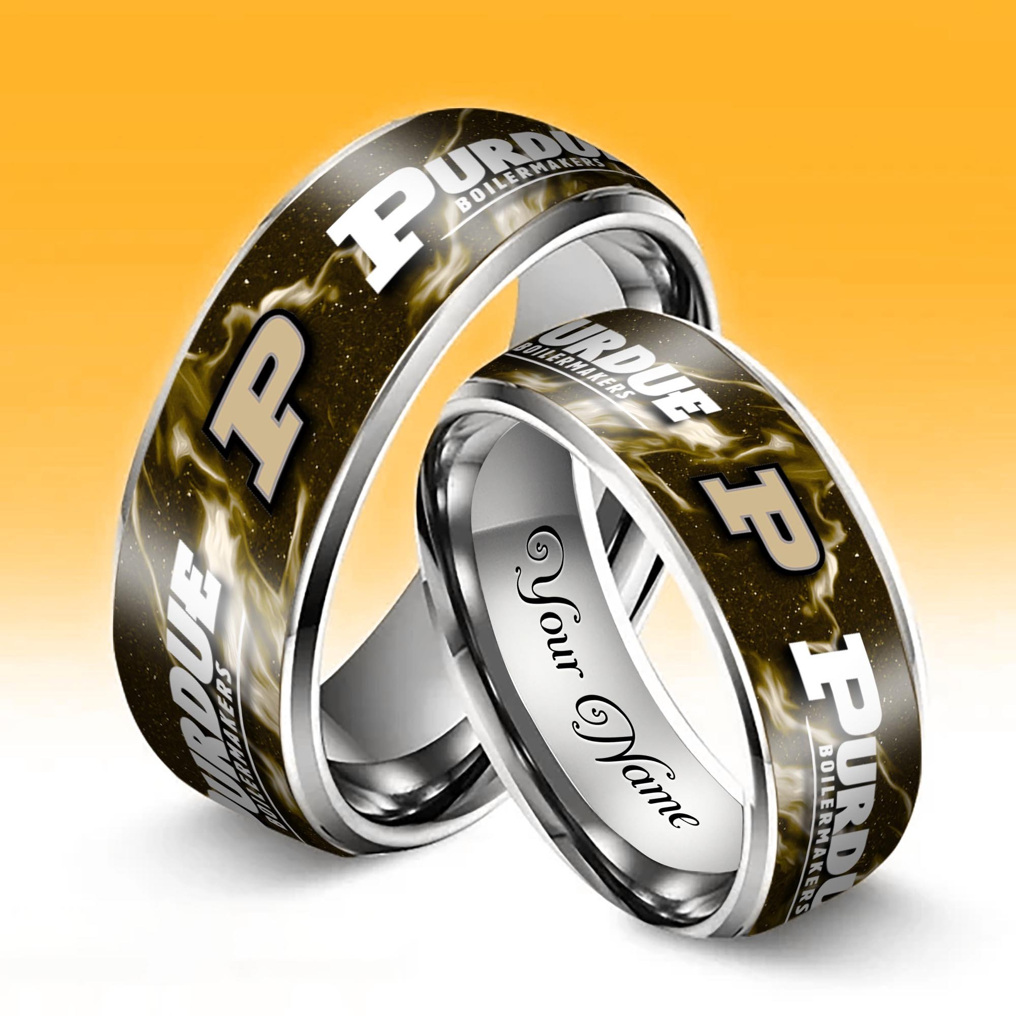 Alternative view of Purdue Boilermakers Stainless Steel Rings Comes With Box Custom Your Name 2025 versions, Gifts For Fan EHIVM-04081668A