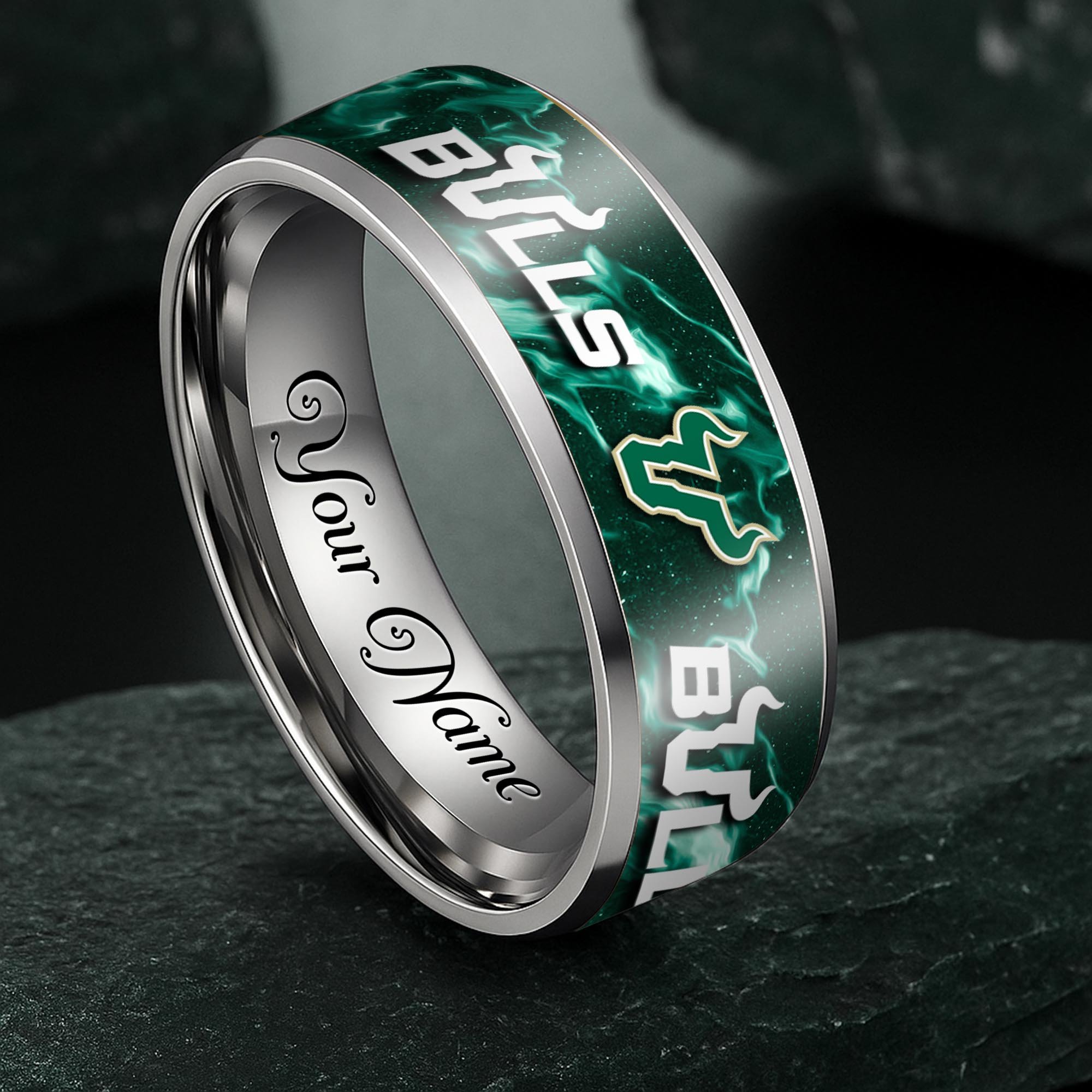 South Florida Bulls Stainless Steel Rings Comes With Box Custom Your Name 2025 versions, Gifts For Fan EHIVM-04081668A