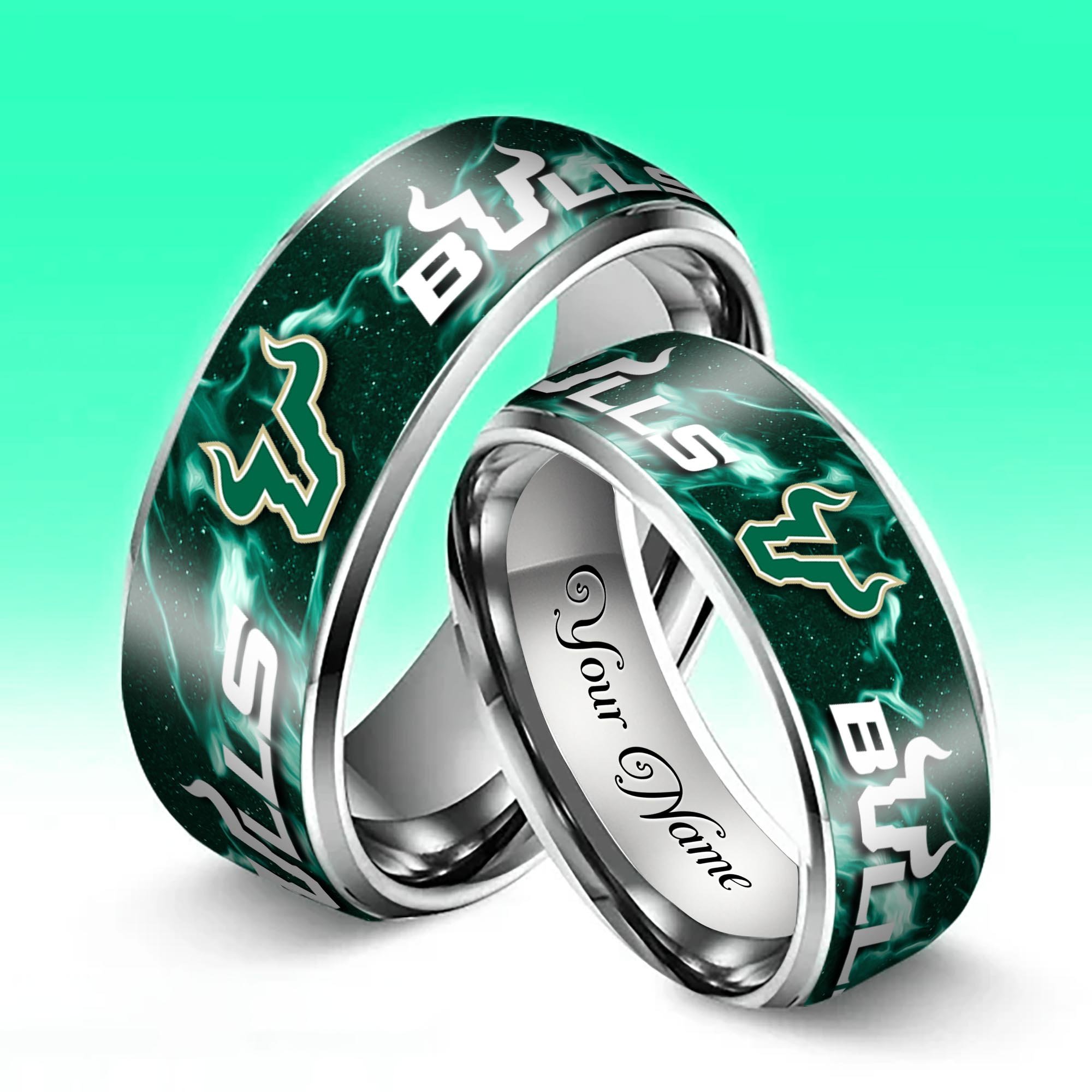 Alternative view of South Florida Bulls Stainless Steel Rings Comes With Box Custom Your Name 2025 versions, Gifts For Fan EHIVM-04081668A