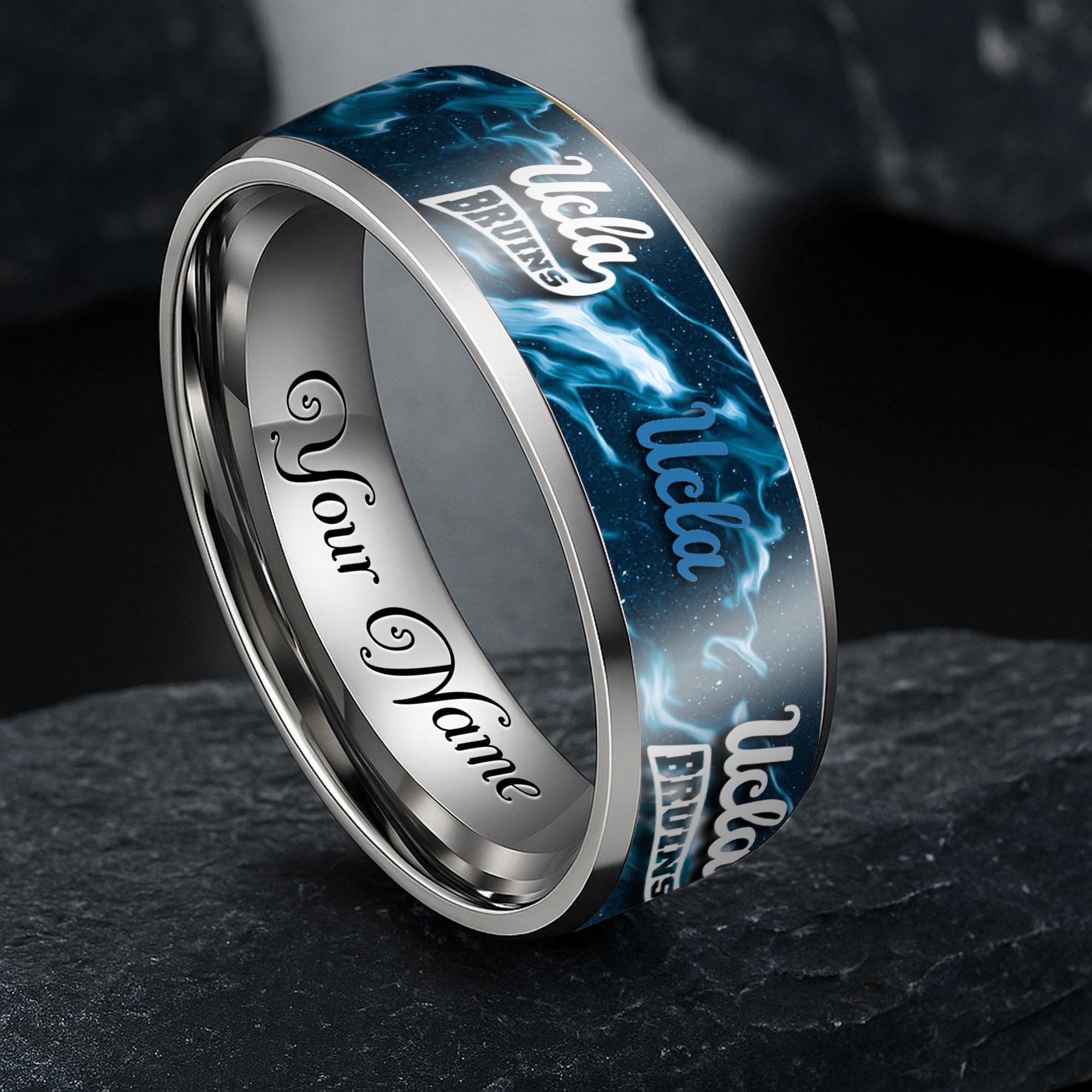 UCLA Bruins Stainless Steel Rings Comes With Box Custom Your Name 2025 versions, Gifts For Fan EHIVM-04081668A