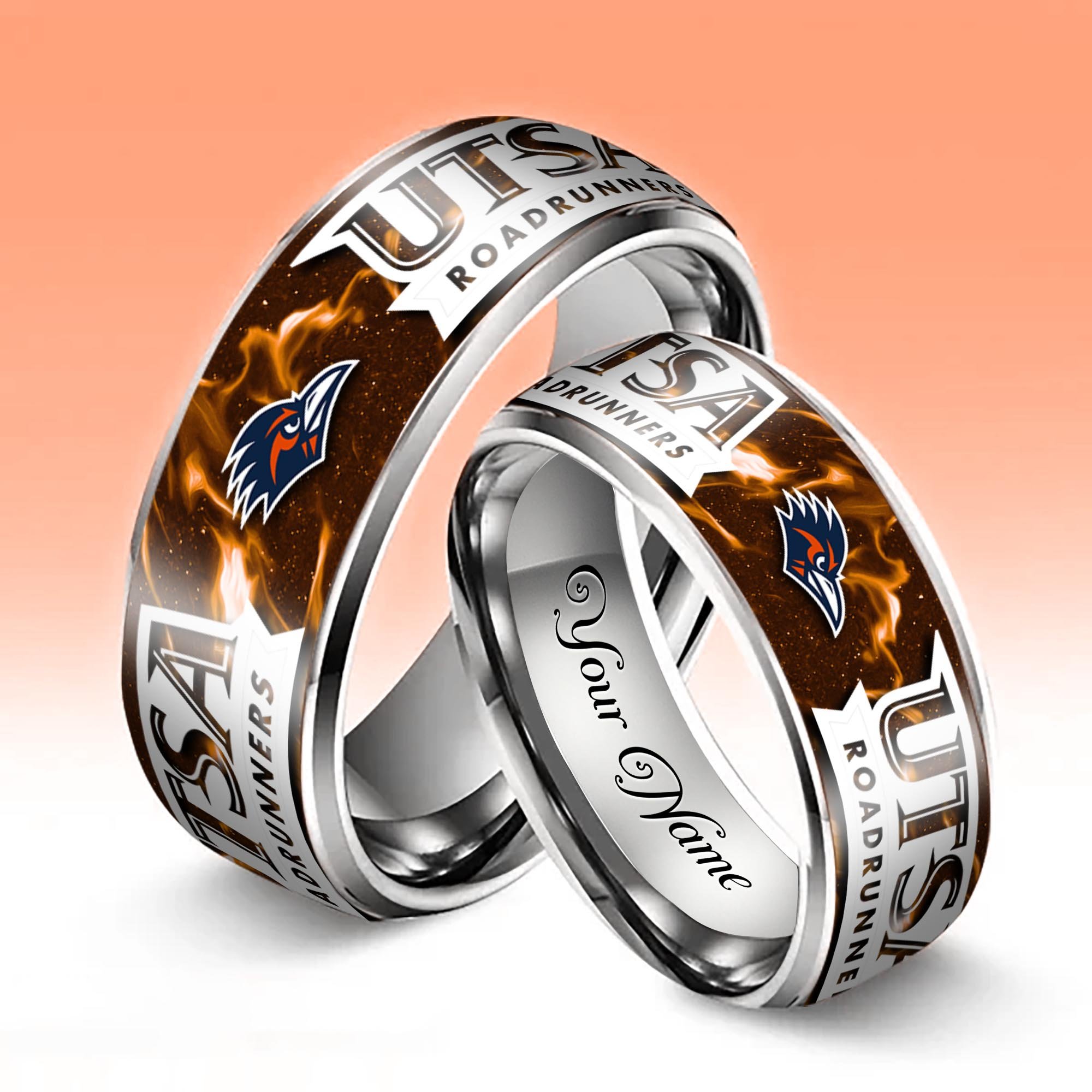 Alternative view of UTSA Roadrunners Stainless Steel Rings Comes With Box Custom Your Name 2025 versions, Gifts For Fan EHIVM-04081668A