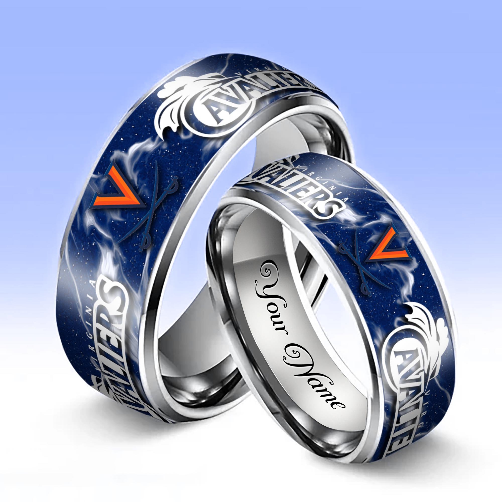 Alternative view of Virginia Cavaliers Stainless Steel Rings Comes With Box Custom Your Name 2025 versions, Gifts For Fan EHIVM-04081668A