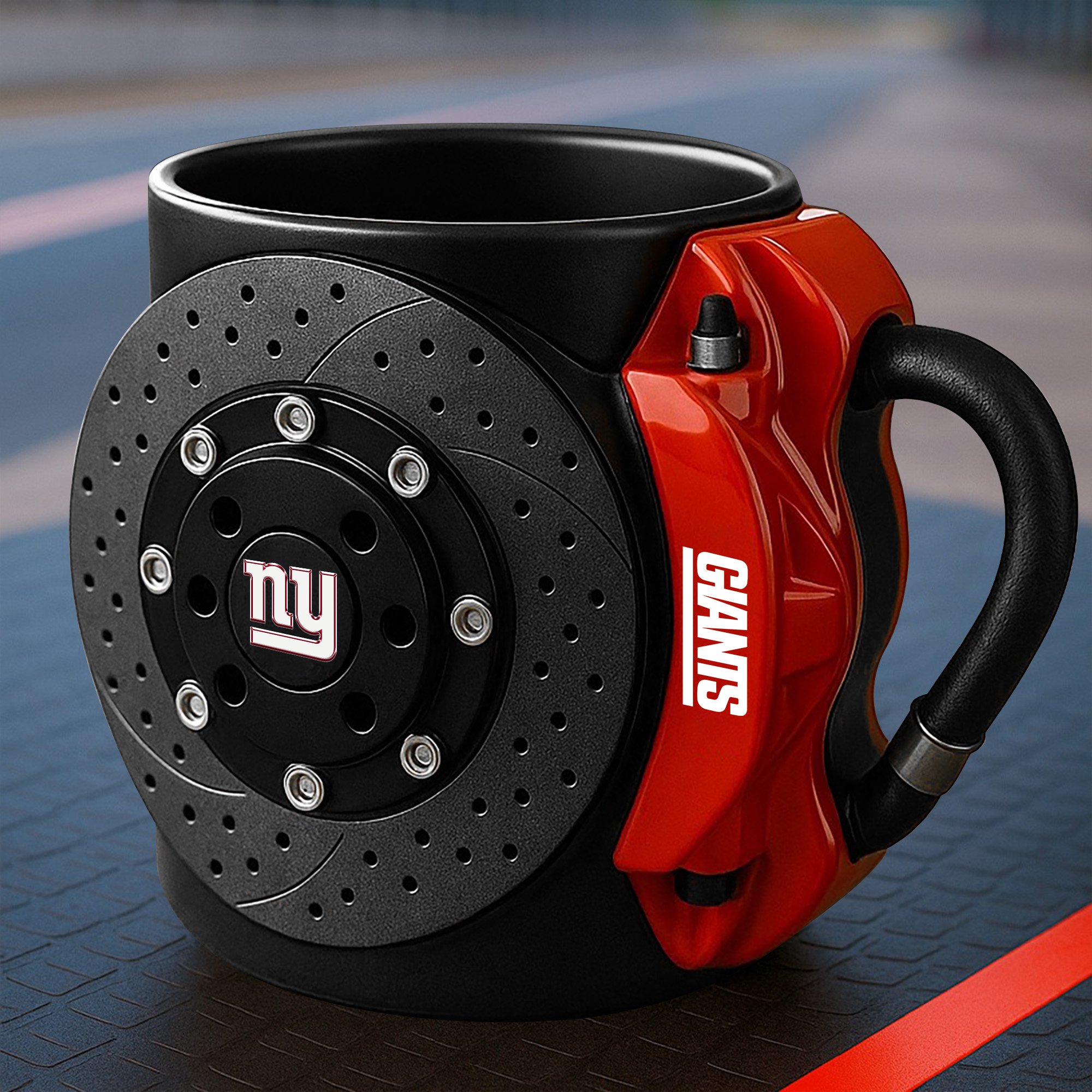 New York Giants 3D Painted Car Caliper Novelty Coffee Mug, Suitable for Car Enthusiasts, Gifts for Men, Unique Coffee Mug EHIVM-08123123N