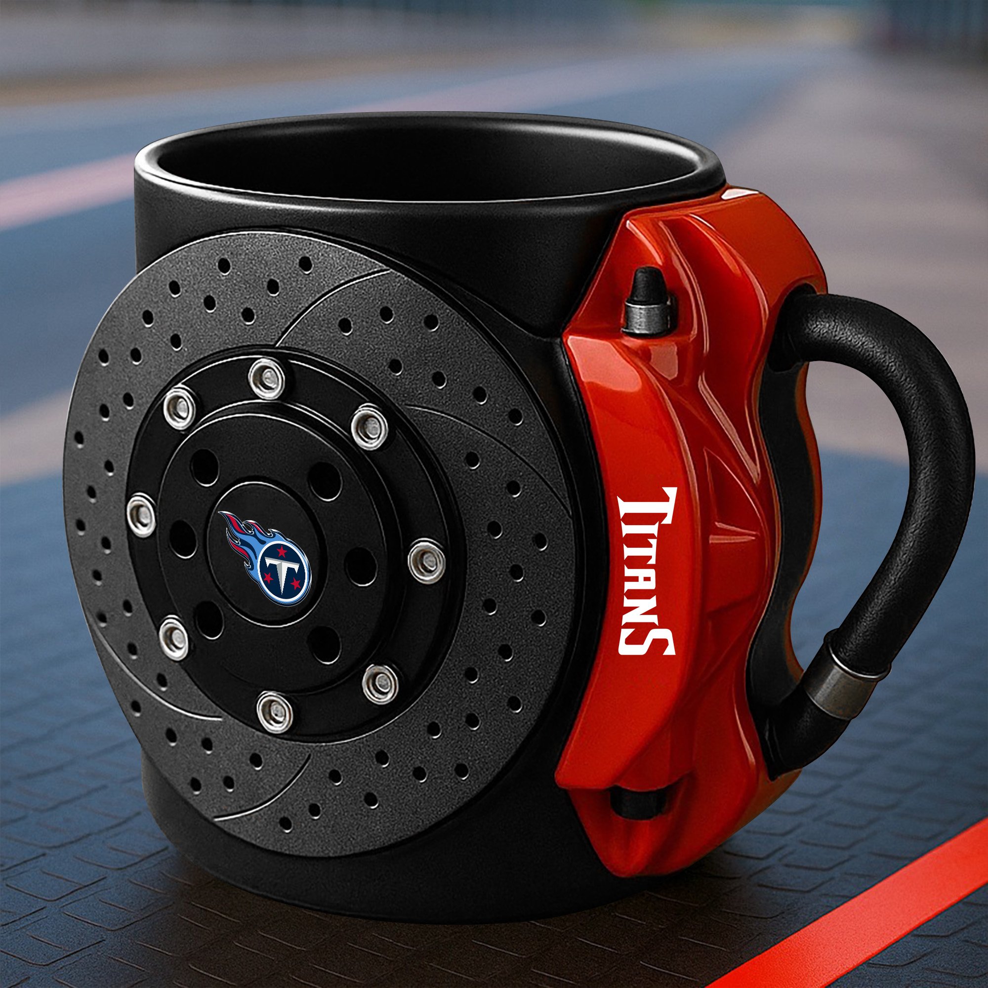 Tennessee Titans 3D Painted Car Caliper Novelty Coffee Mug, Suitable for Car Enthusiasts, Gifts for Men, Unique Coffee Mug EHIVM-08123123N