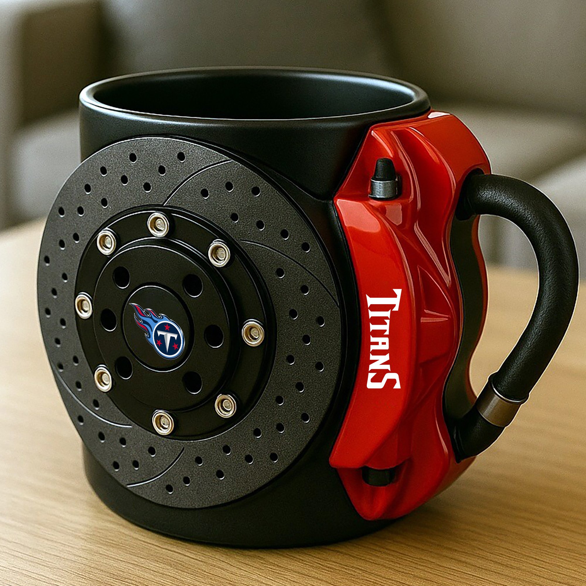 Alternative view of Tennessee Titans 3D Painted Car Caliper Novelty Coffee Mug, Suitable for Car Enthusiasts, Gifts for Men, Unique Coffee Mug EHIVM-08123123N
