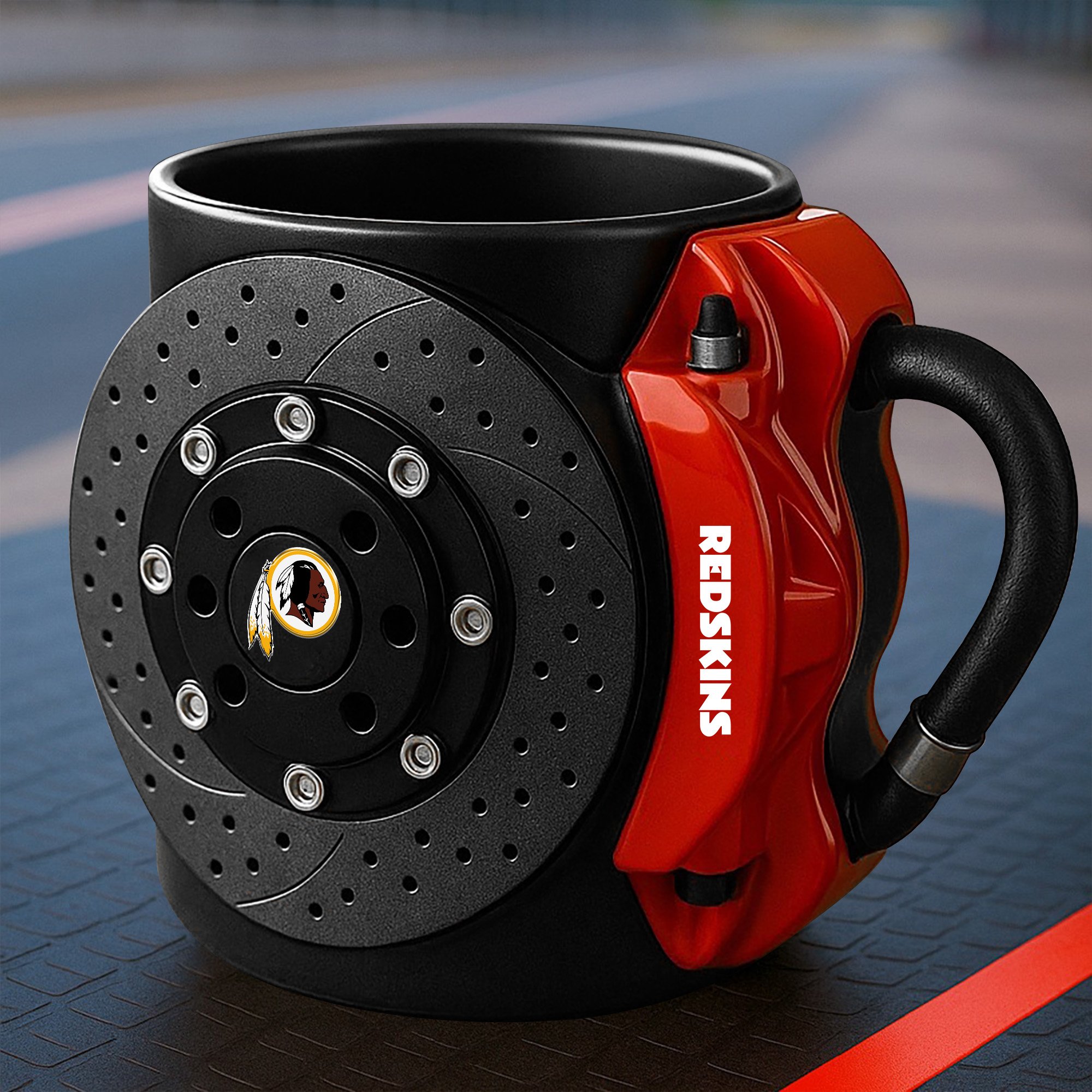 Washington Redskins 3D Painted Car Caliper Novelty Coffee Mug, Suitable for Car Enthusiasts, Gifts for Men, Unique Coffee Mug EHIVM-08123123N