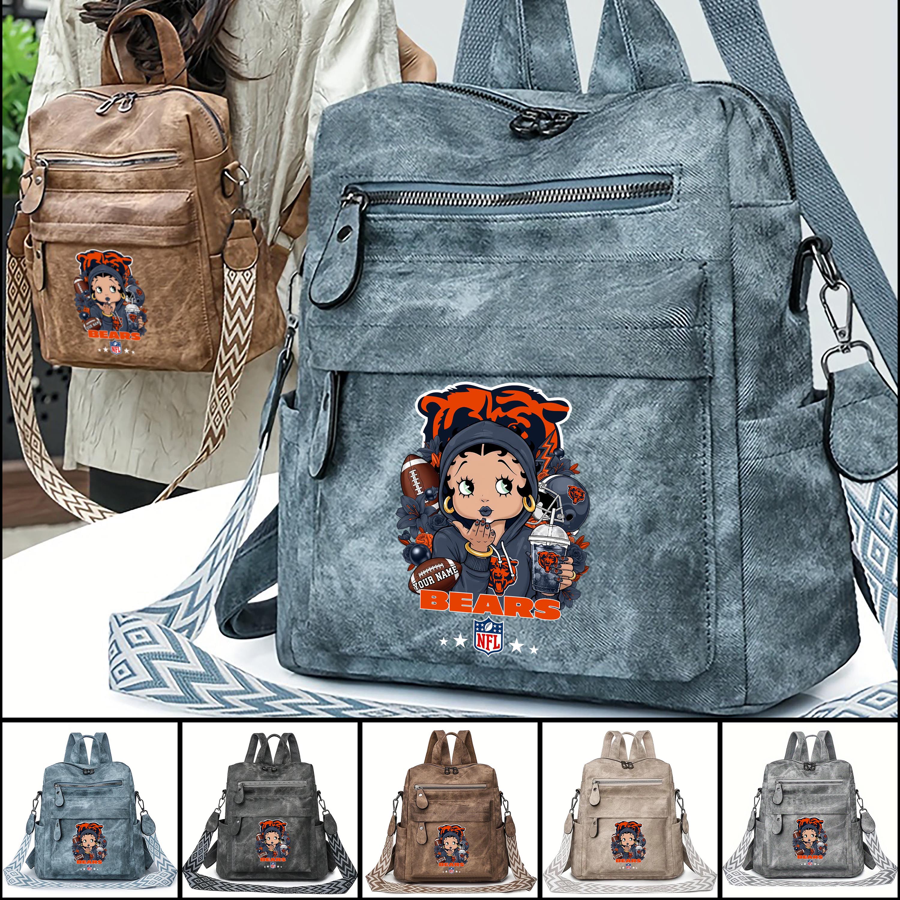 Chicago Bears Women's Vintage Shoulder Bag Custom Your Name, FootBall Fan Gifts EHIVM-06272664N