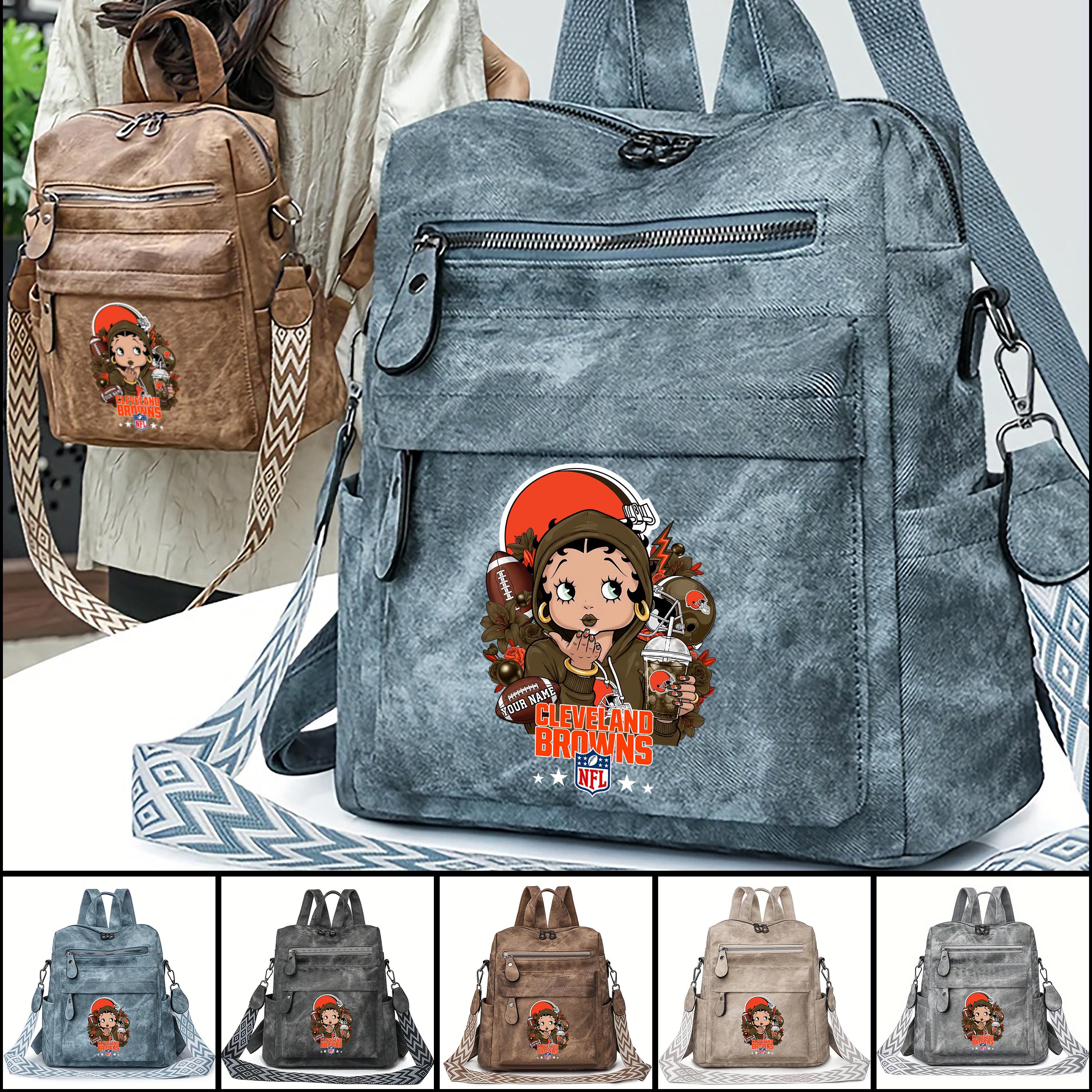 Cleveland Browns Women's Vintage Shoulder Bag Custom Your Name, FootBall Fan Gifts EHIVM-06272664N