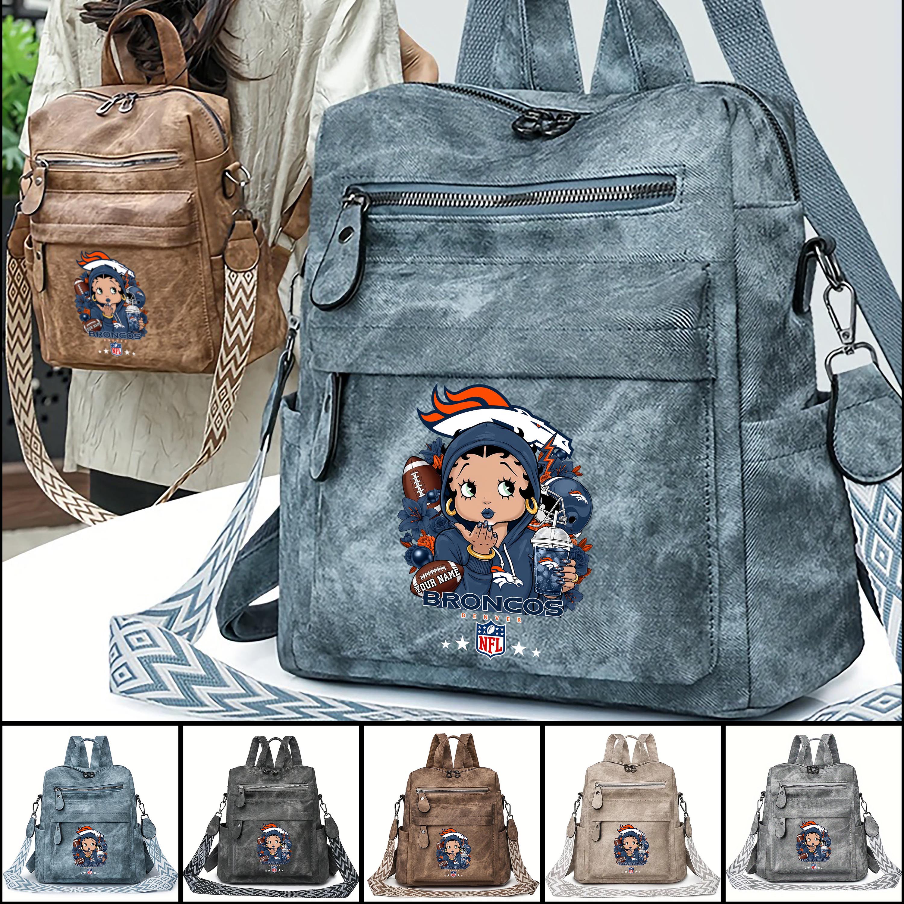 Denver Broncos Women's Vintage Shoulder Bag Custom Your Name, FootBall Fan Gifts EHIVM-06272664N