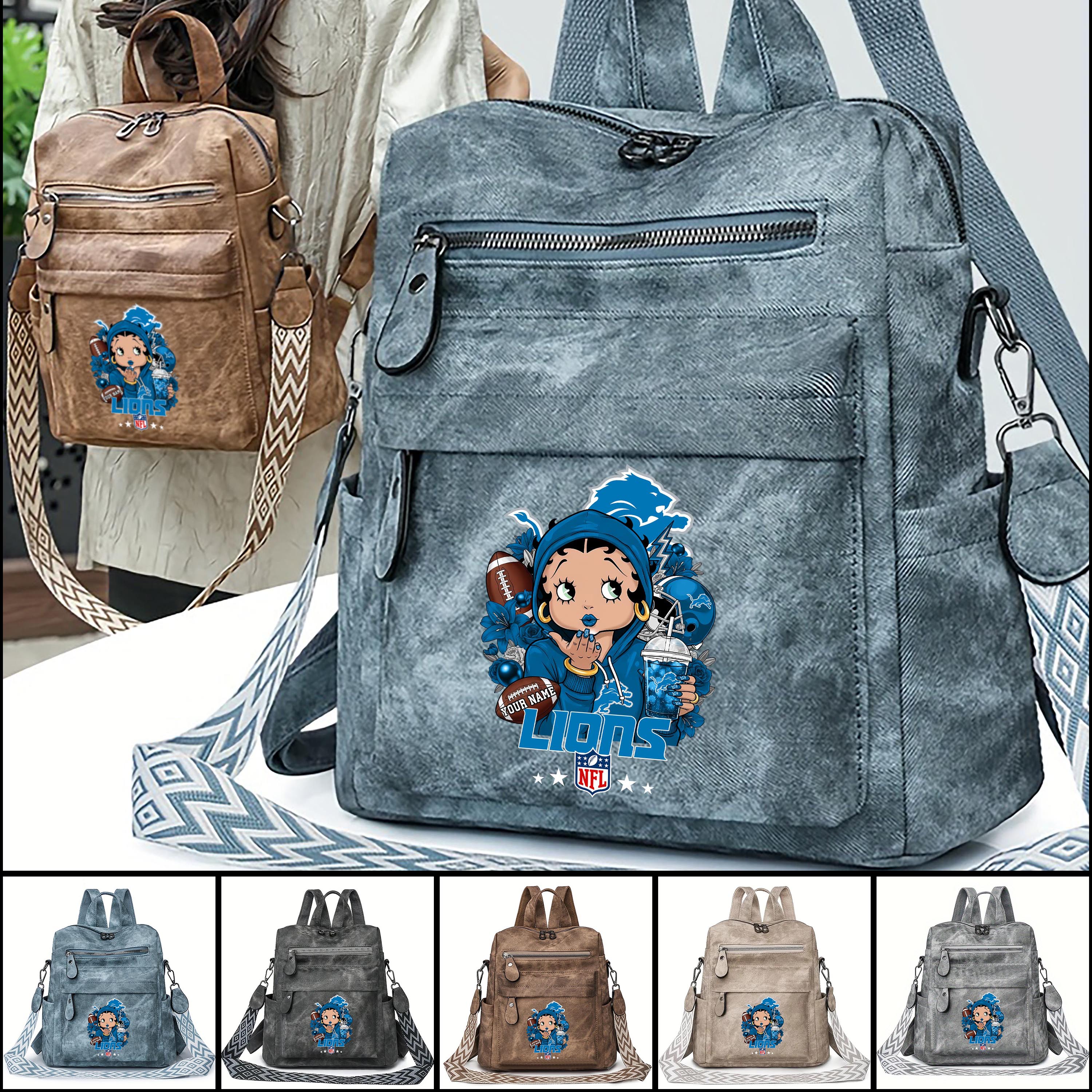 Detroit Lions Women's Vintage Shoulder Bag Custom Your Name, FootBall Fan Gifts EHIVM-06272664N