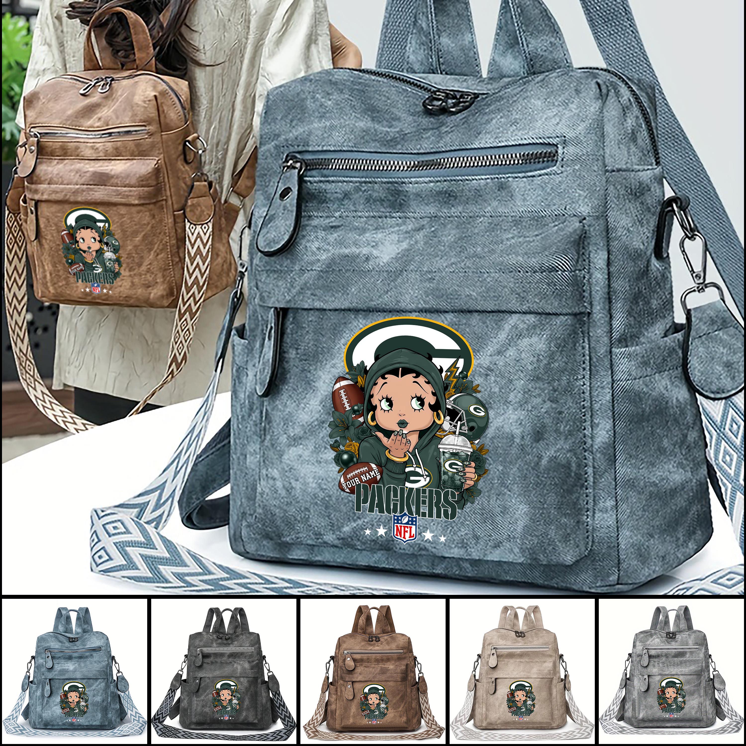 Green Bay Packers Women's Vintage Shoulder Bag Custom Your Name, FootBall Fan Gifts EHIVM-06272664N