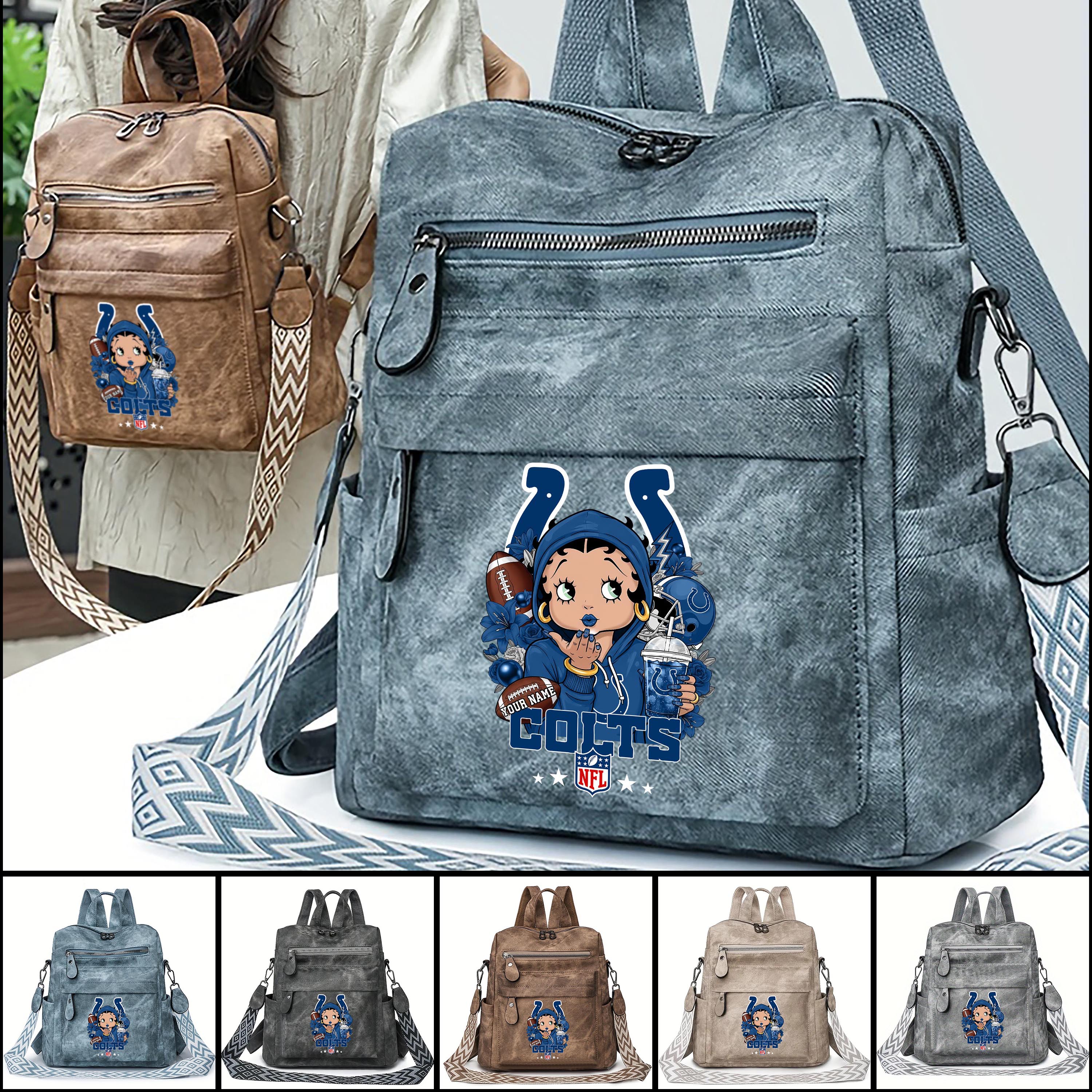 Indianapolis Colts Women's Vintage Shoulder Bag Custom Your Name, FootBall Fan Gifts EHIVM-06272664N