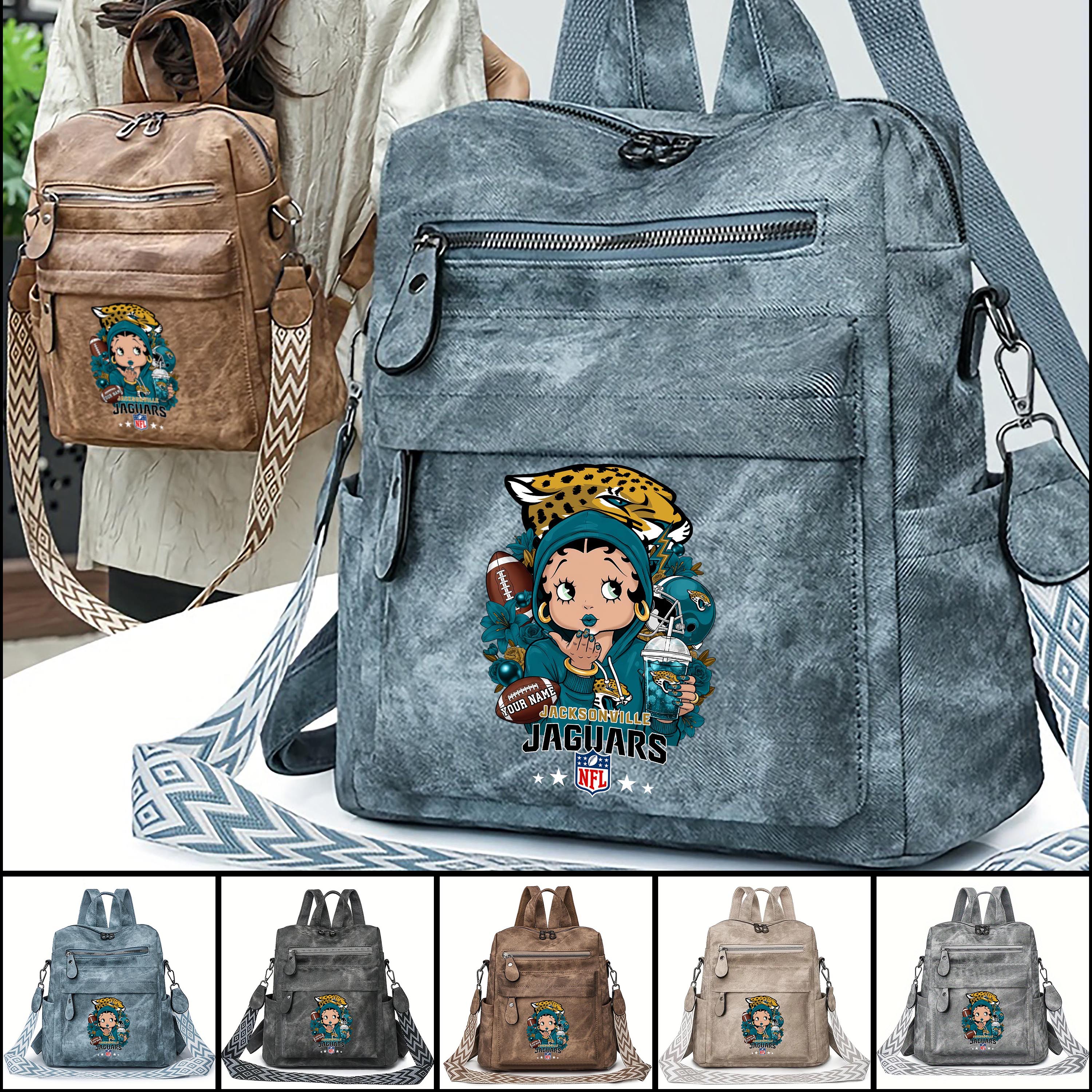Jacksonville Jaguars Women's Vintage Shoulder Bag Custom Your Name, FootBall Fan Gifts EHIVM-06272664N