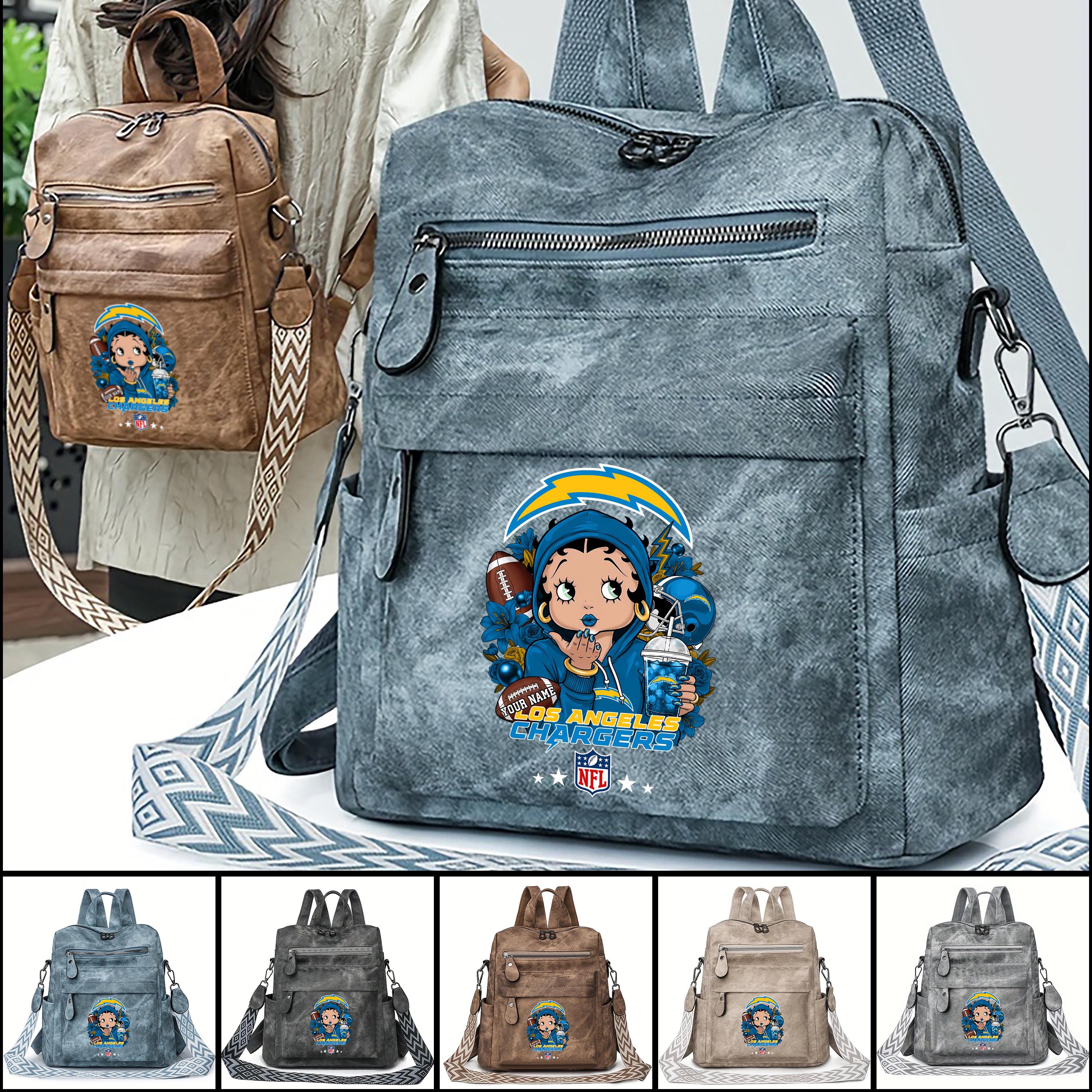 Los Angeles Chargers Women's Vintage Shoulder Bag Custom Your Name, FootBall Fan Gifts EHIVM-06272664N
