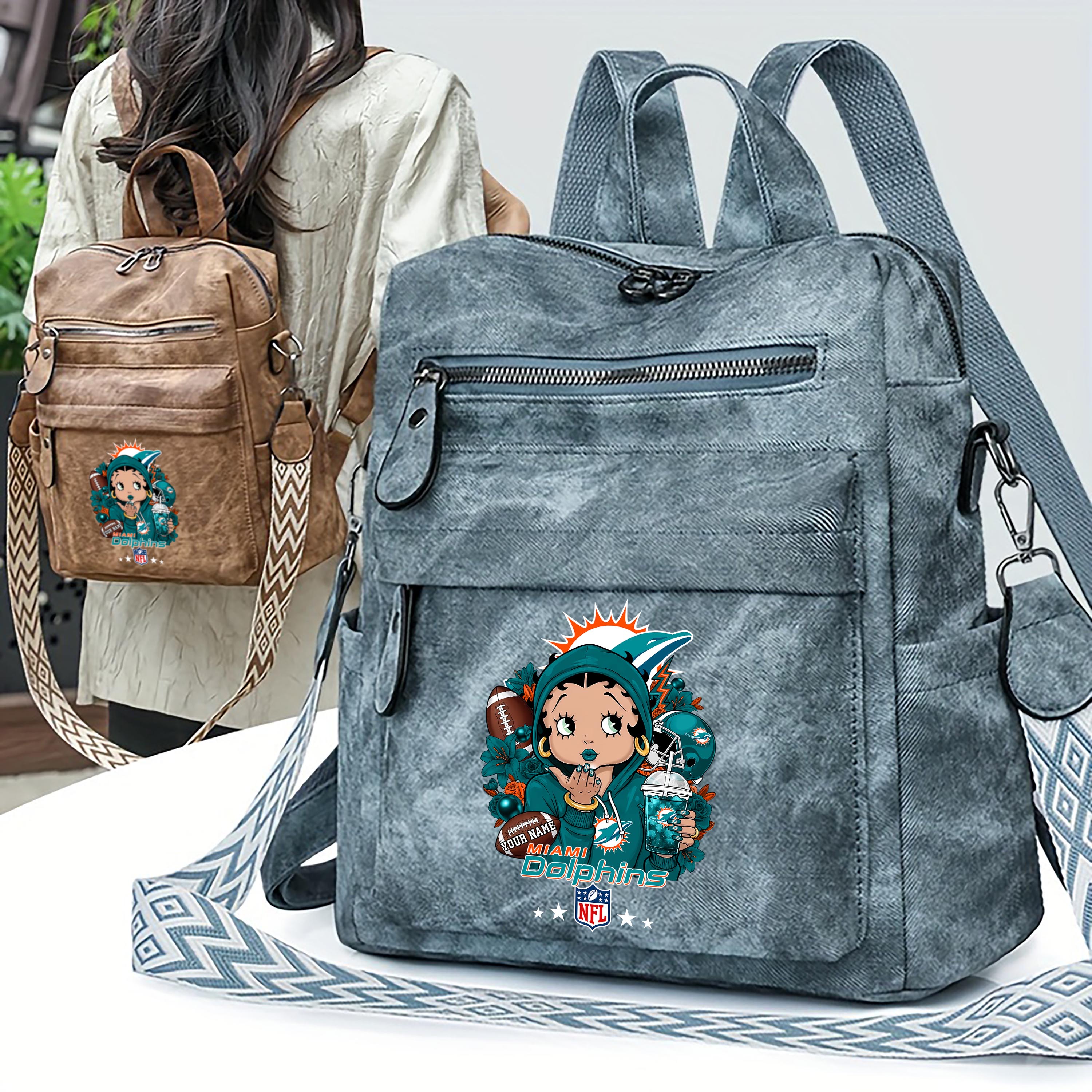 Alternative view of Miami Dolphins Women's Vintage Shoulder Bag Custom Your Name, FootBall Fan Gifts EHIVM-06272664N