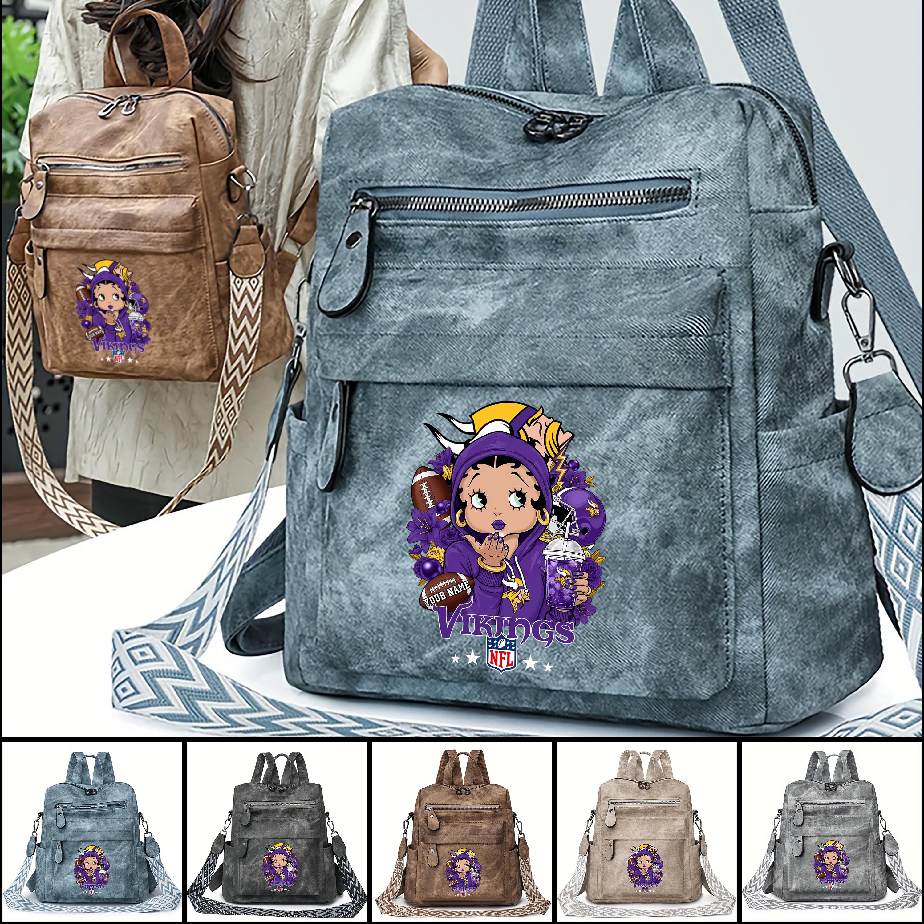 Minnesota Vikings Women's Vintage Shoulder Bag Custom Your Name, FootBall Fan Gifts EHIVM-06272664N