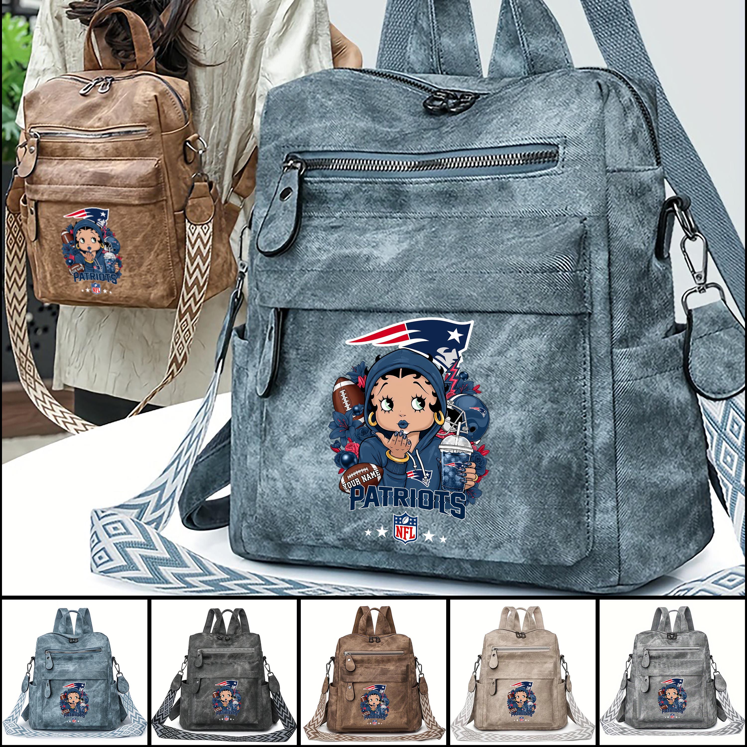 New England Patriots Women's Vintage Shoulder Bag Custom Your Name, FootBall Fan Gifts EHIVM-06272664N