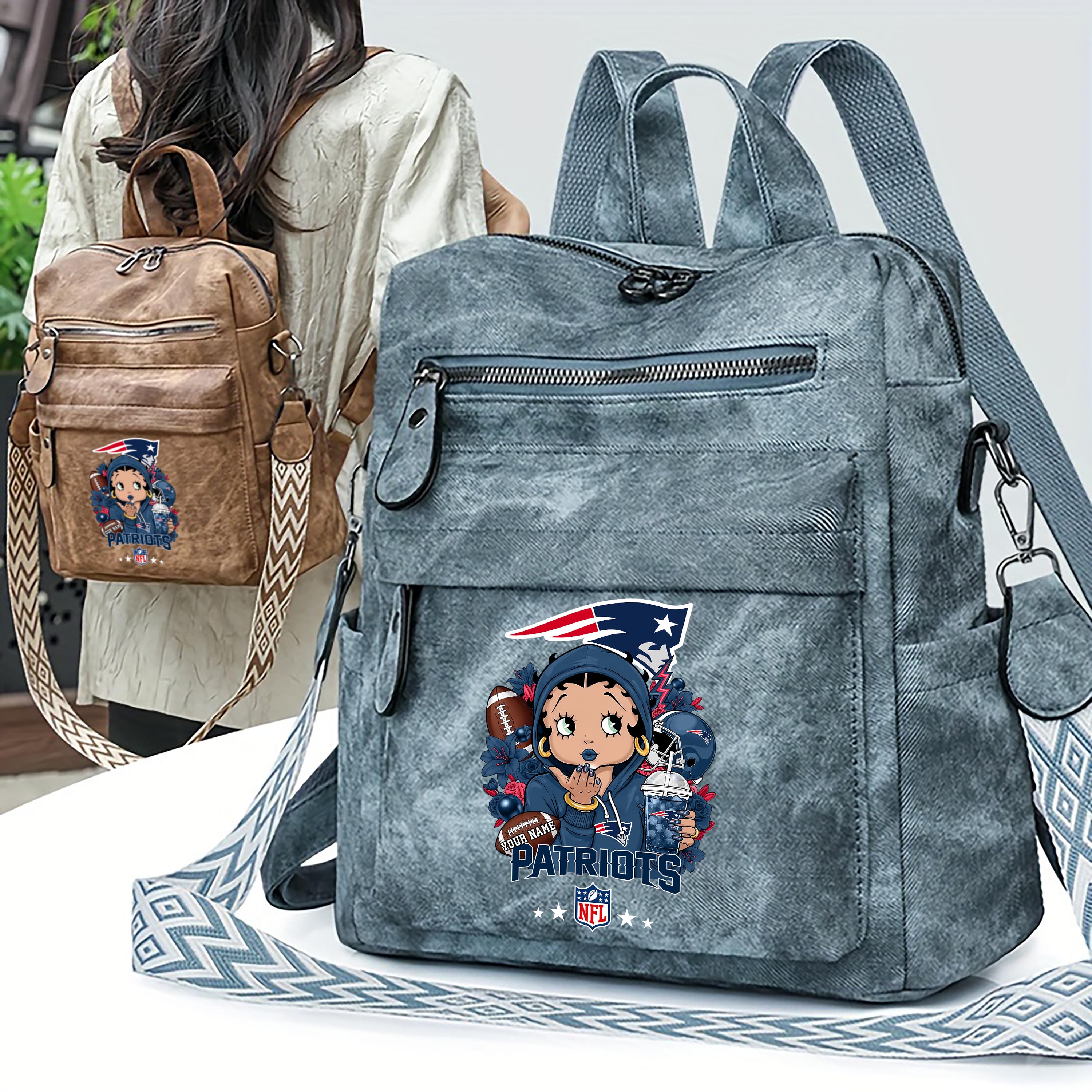 Alternative view of New England Patriots Women's Vintage Shoulder Bag Custom Your Name, FootBall Fan Gifts EHIVM-06272664N