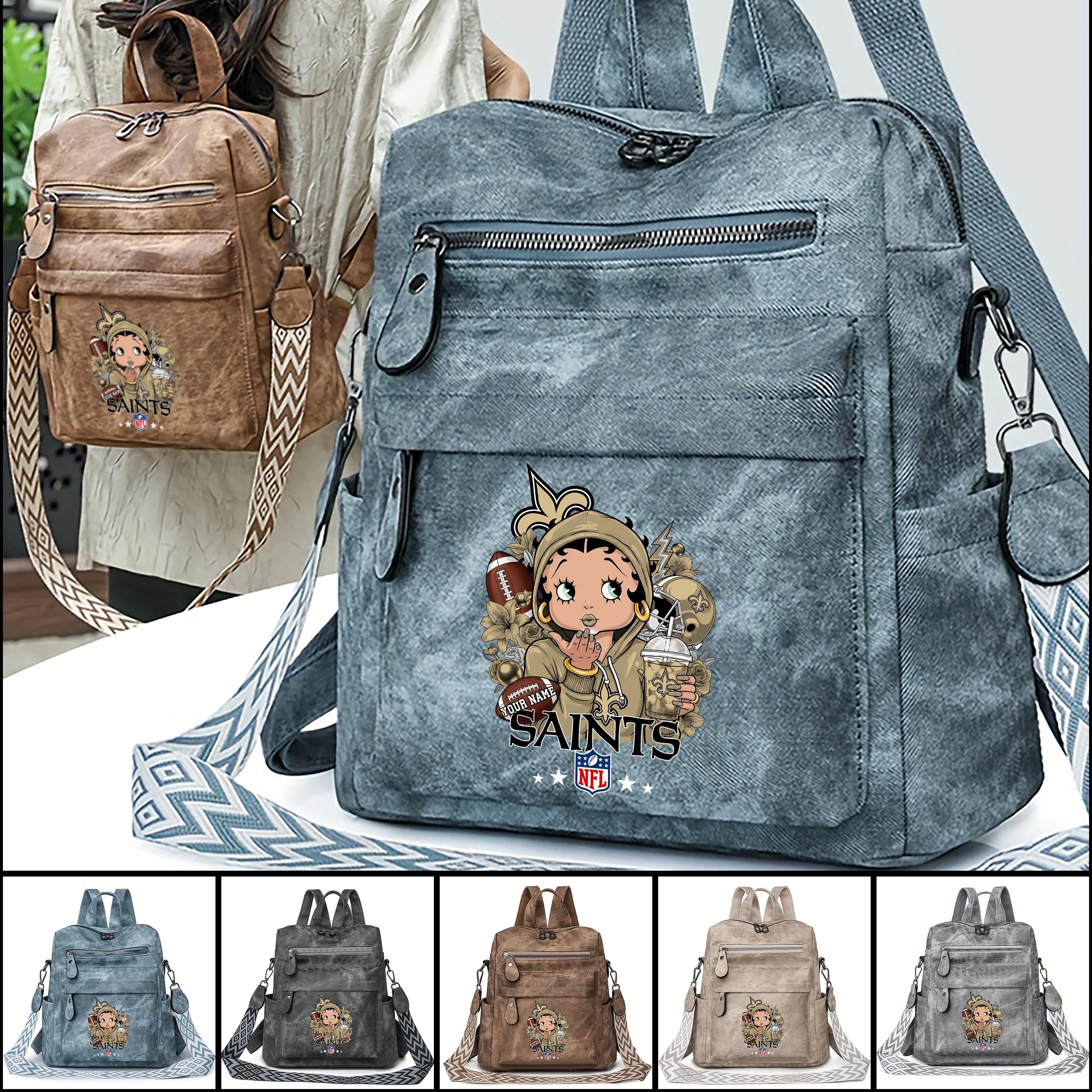 New Orleans Saints Women's Vintage Shoulder Bag Custom Your Name, FootBall Fan Gifts EHIVM-06272664N