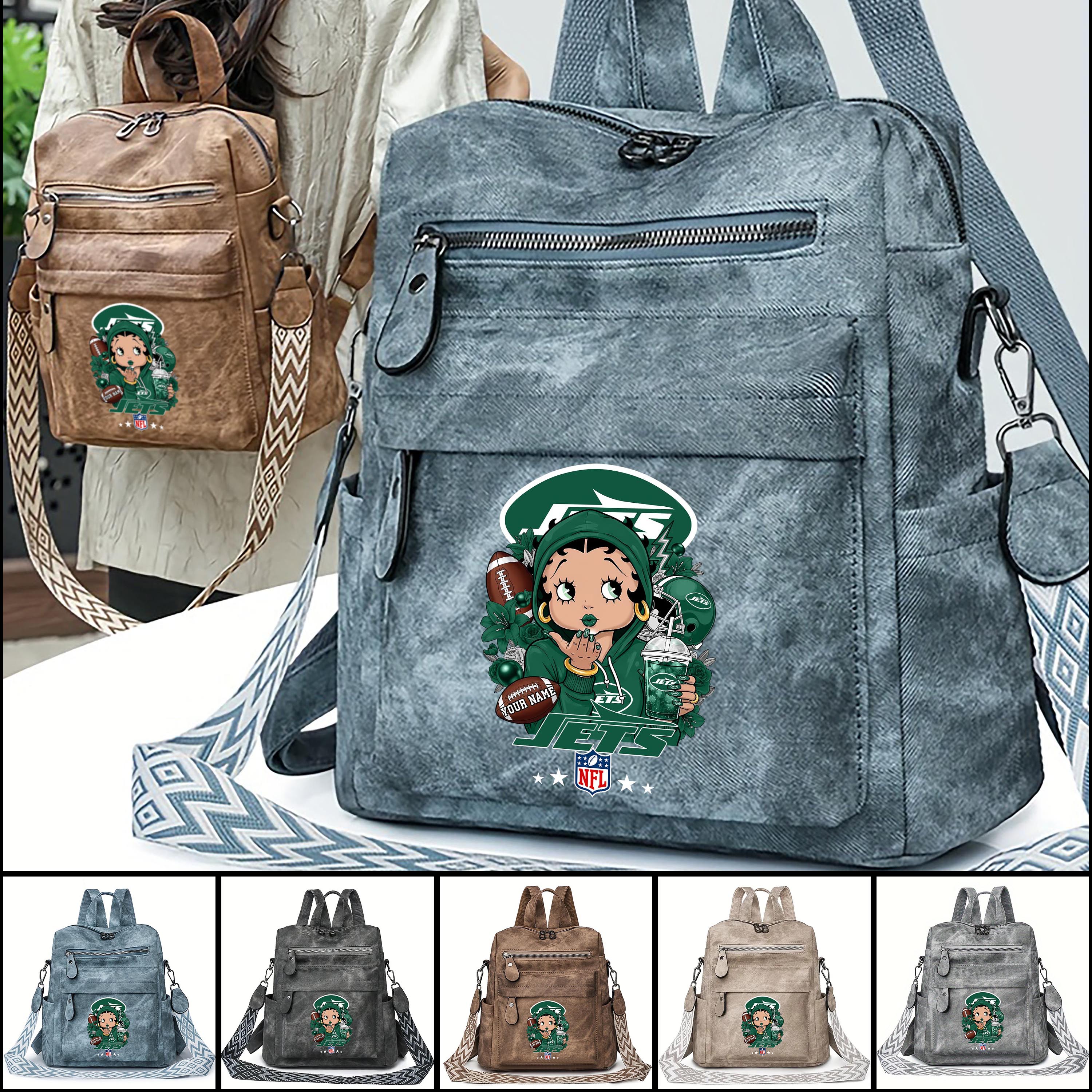 New York Jets Women's Vintage Shoulder Bag Custom Your Name, FootBall Fan Gifts EHIVM-06272664N