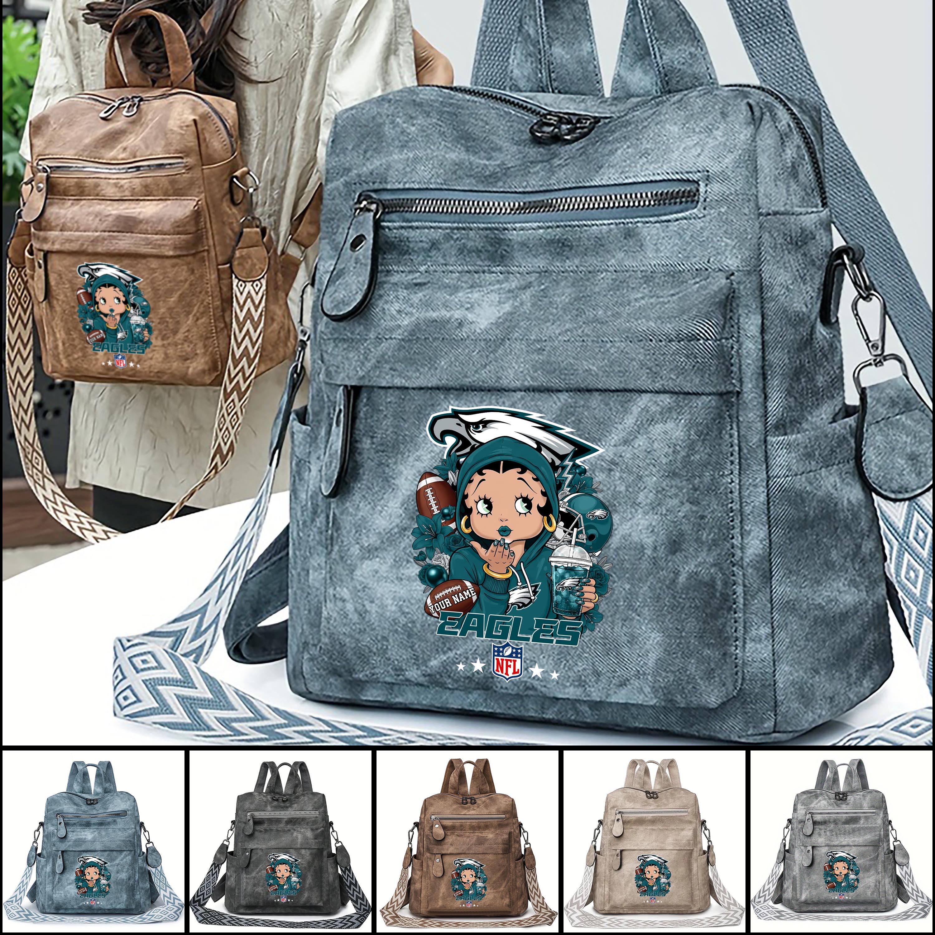 Philadelphia Eagles Women's Vintage Shoulder Bag Custom Your Name, FootBall Fan Gifts EHIVM-06272664N