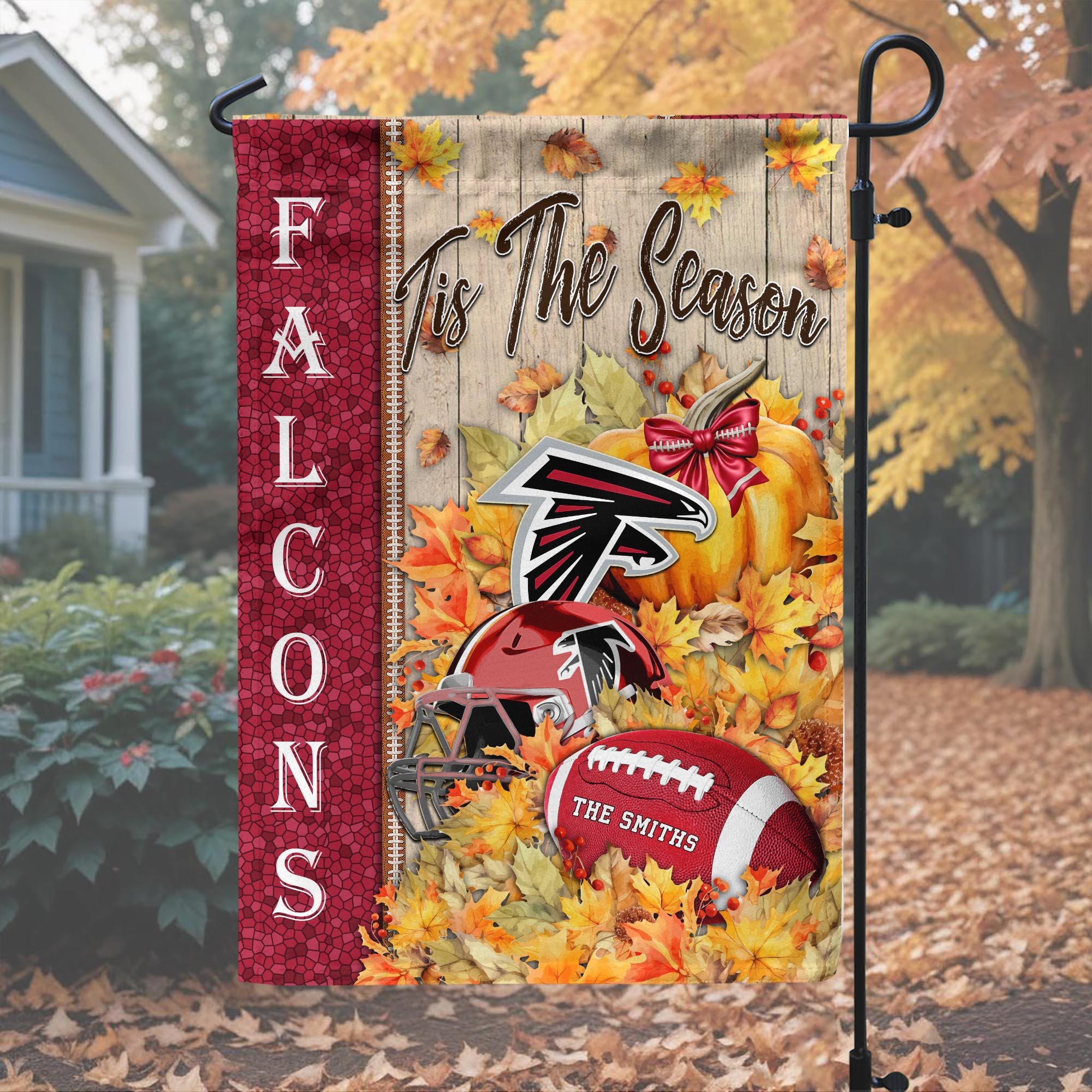 Alternative view of Atlanta Falcons Garden Flag Custom Your Family Name, Football Flag For Fan, Autumn Gifts For Football Lover EHIVM-08123119N