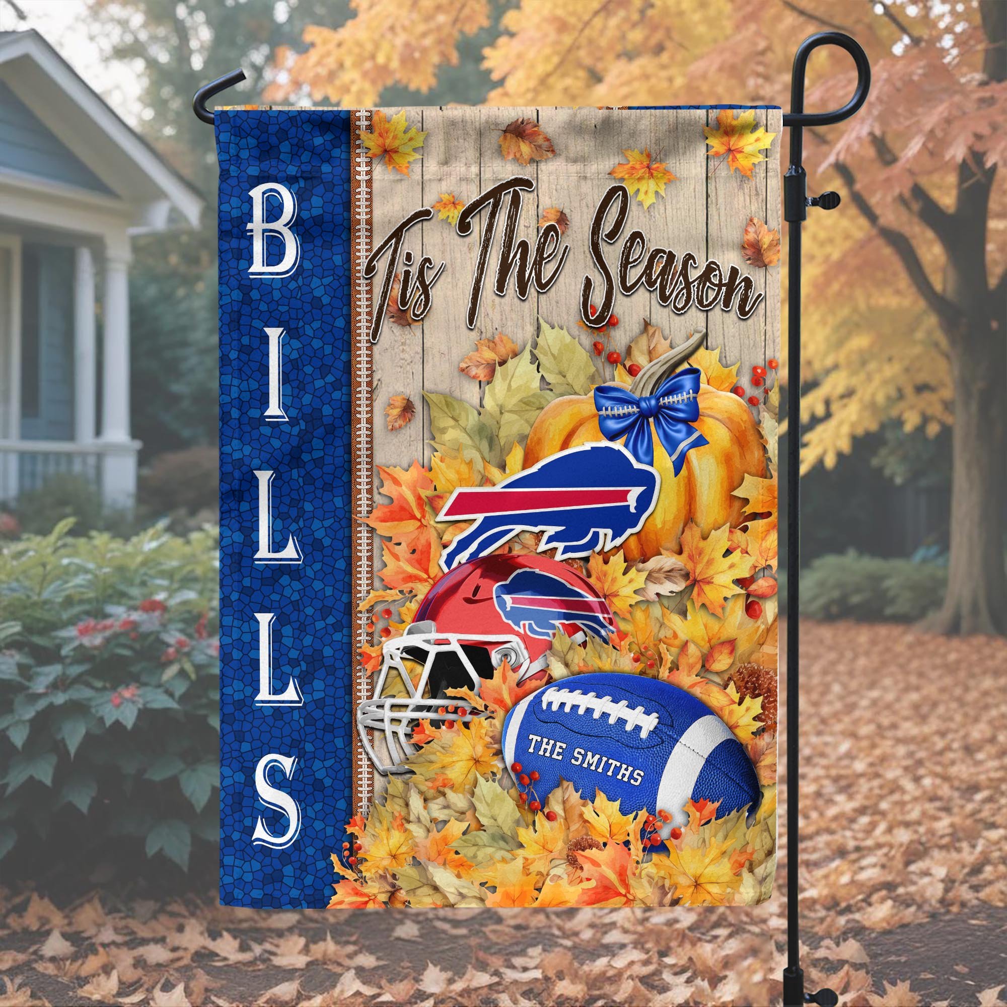 Alternative view of Buffalo Bills Garden Flag Custom Your Family Name, Football Flag For Fan, Autumn Gifts For Football Lover EHIVM-08123119N