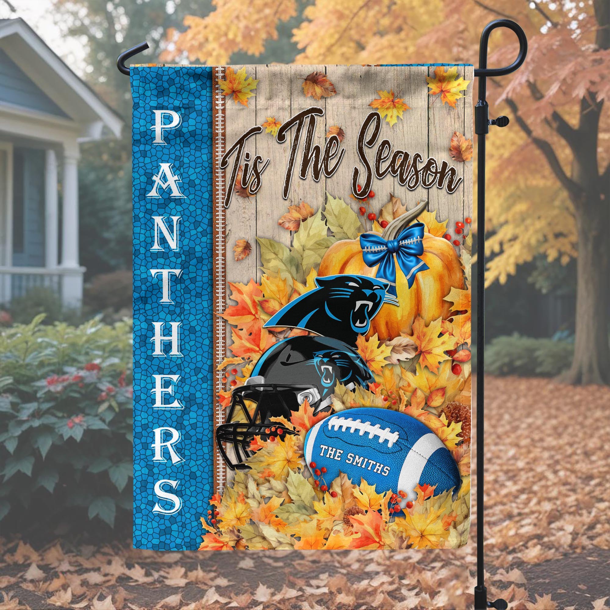 Alternative view of Carolina Panthers Garden Flag Custom Your Family Name, Football Flag For Fan, Autumn Gifts For Football Lover EHIVM-08123119N