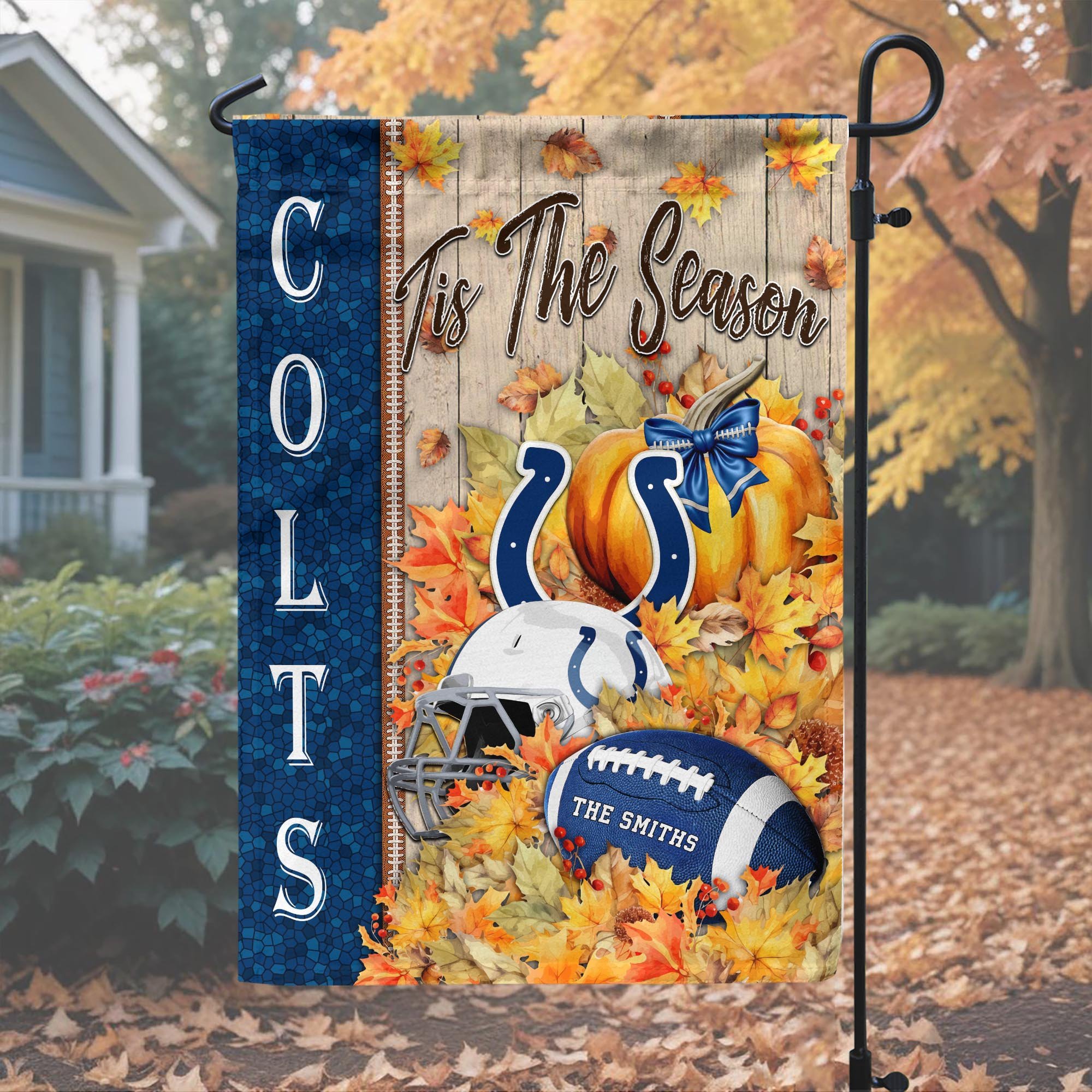 Alternative view of Indianapolis Colts Garden Flag Custom Your Family Name, Football Flag For Fan, Autumn Gifts For Football Lover EHIVM-08123119N