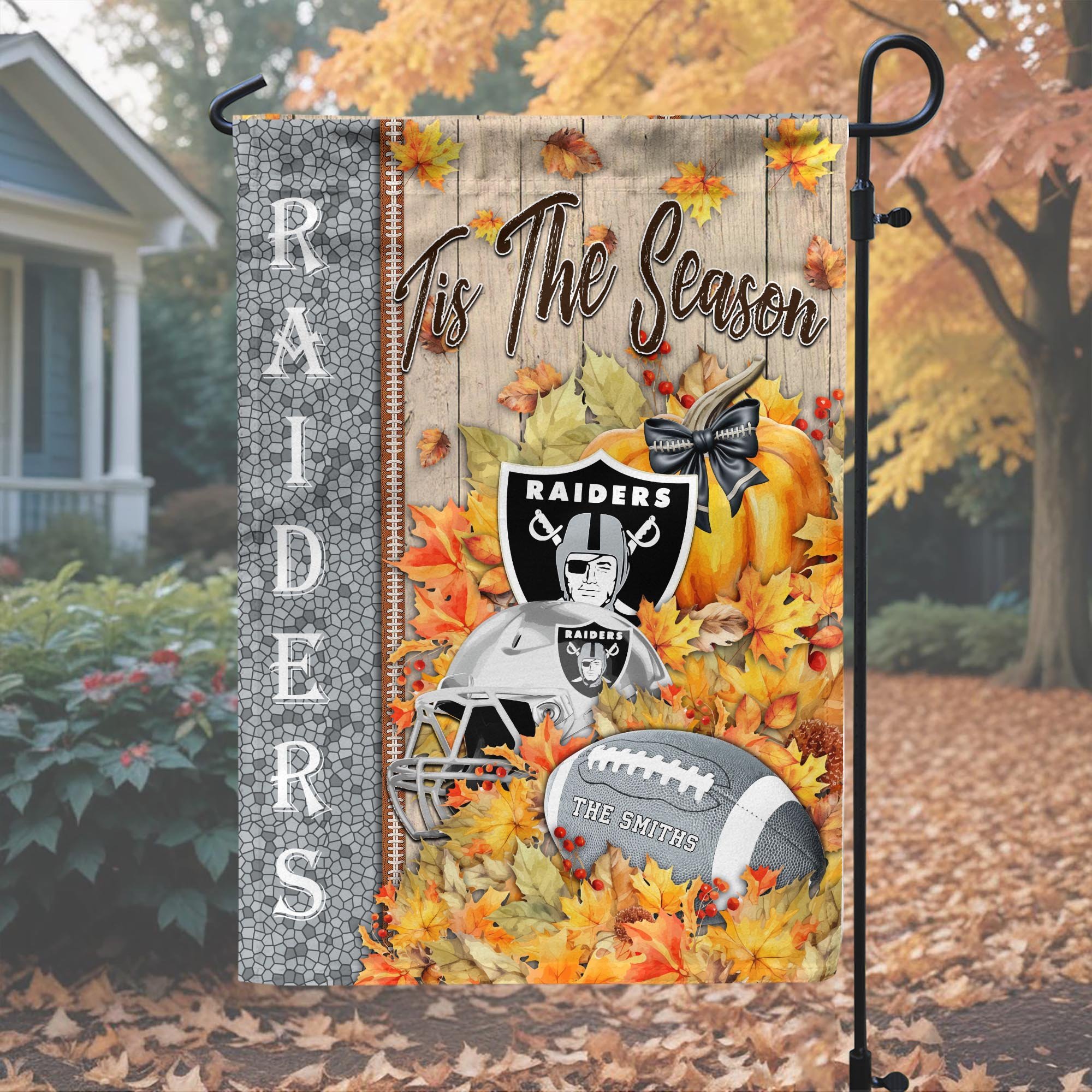 Alternative view of Las Vegas Raiders Garden Flag Custom Your Family Name, Football Flag For Fan, Autumn Gifts For Football Lover EHIVM-08123119N