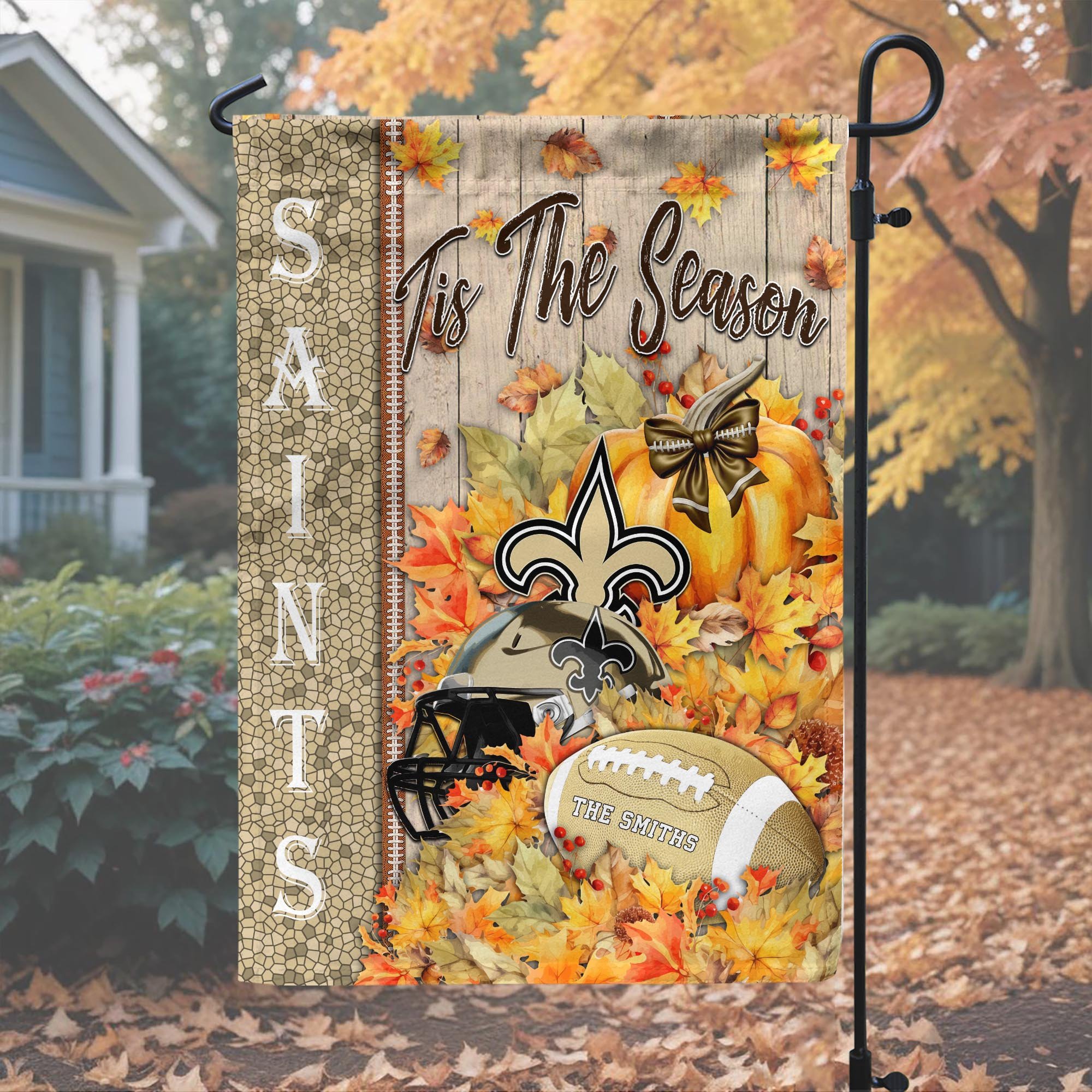 Alternative view of New Orleans Saints Garden Flag Custom Your Family Name, Football Flag For Fan, Autumn Gifts For Football Lover EHIVM-08123119N