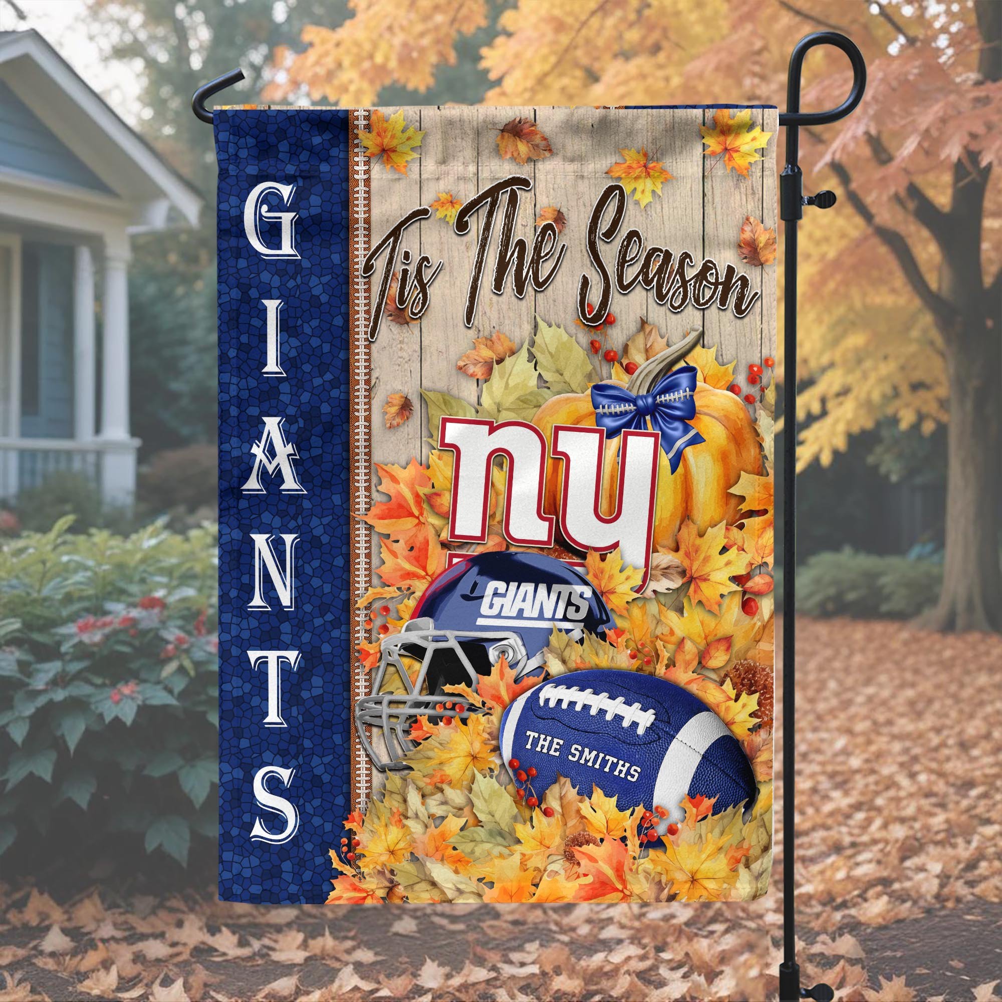 Alternative view of New York Giants Garden Flag Custom Your Family Name, Football Flag For Fan, Autumn Gifts For Football Lover EHIVM-08123119N