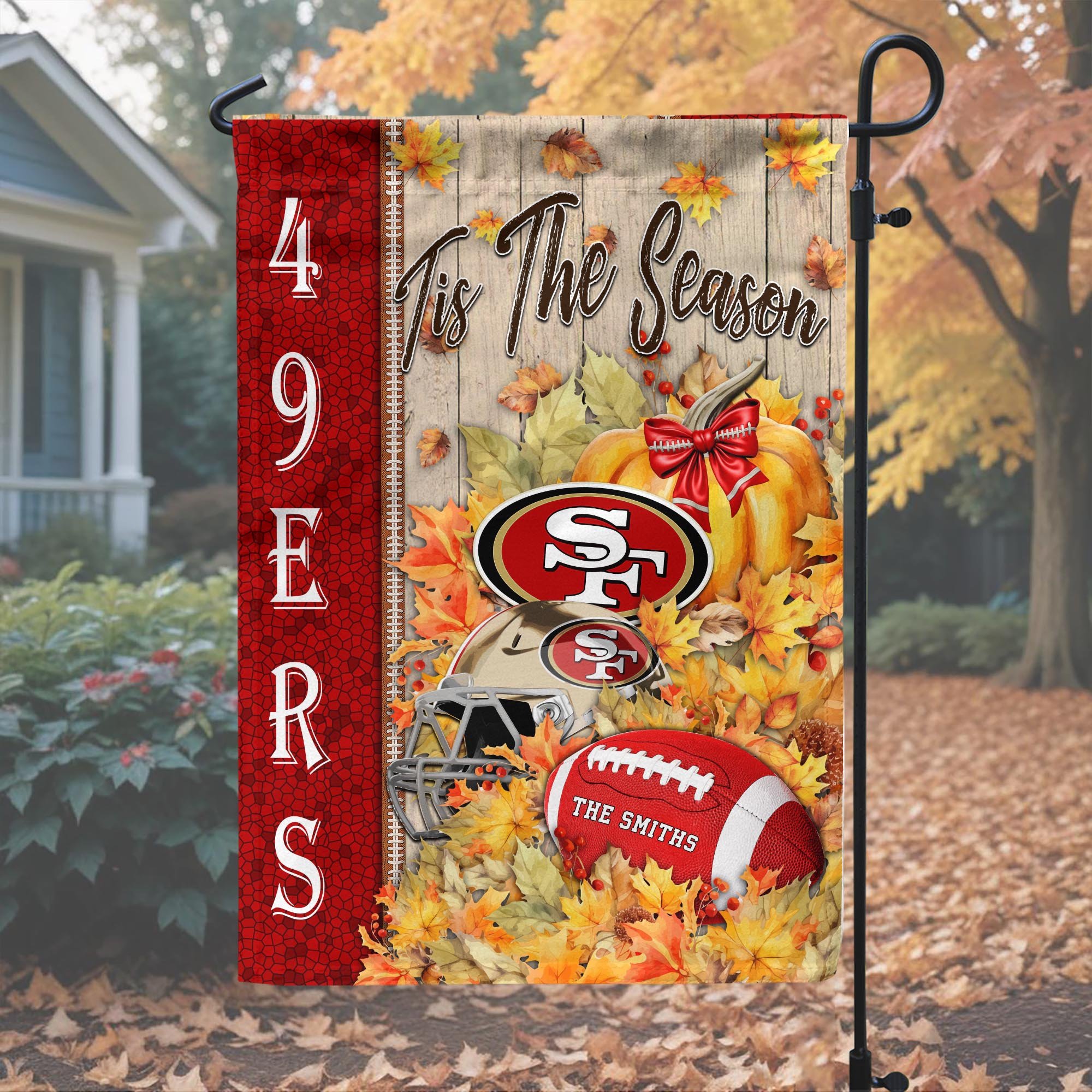 Alternative view of San Francisco 49ers Garden Flag Custom Your Family Name, Football Flag For Fan, Autumn Gifts For Football Lover EHIVM-08123119N