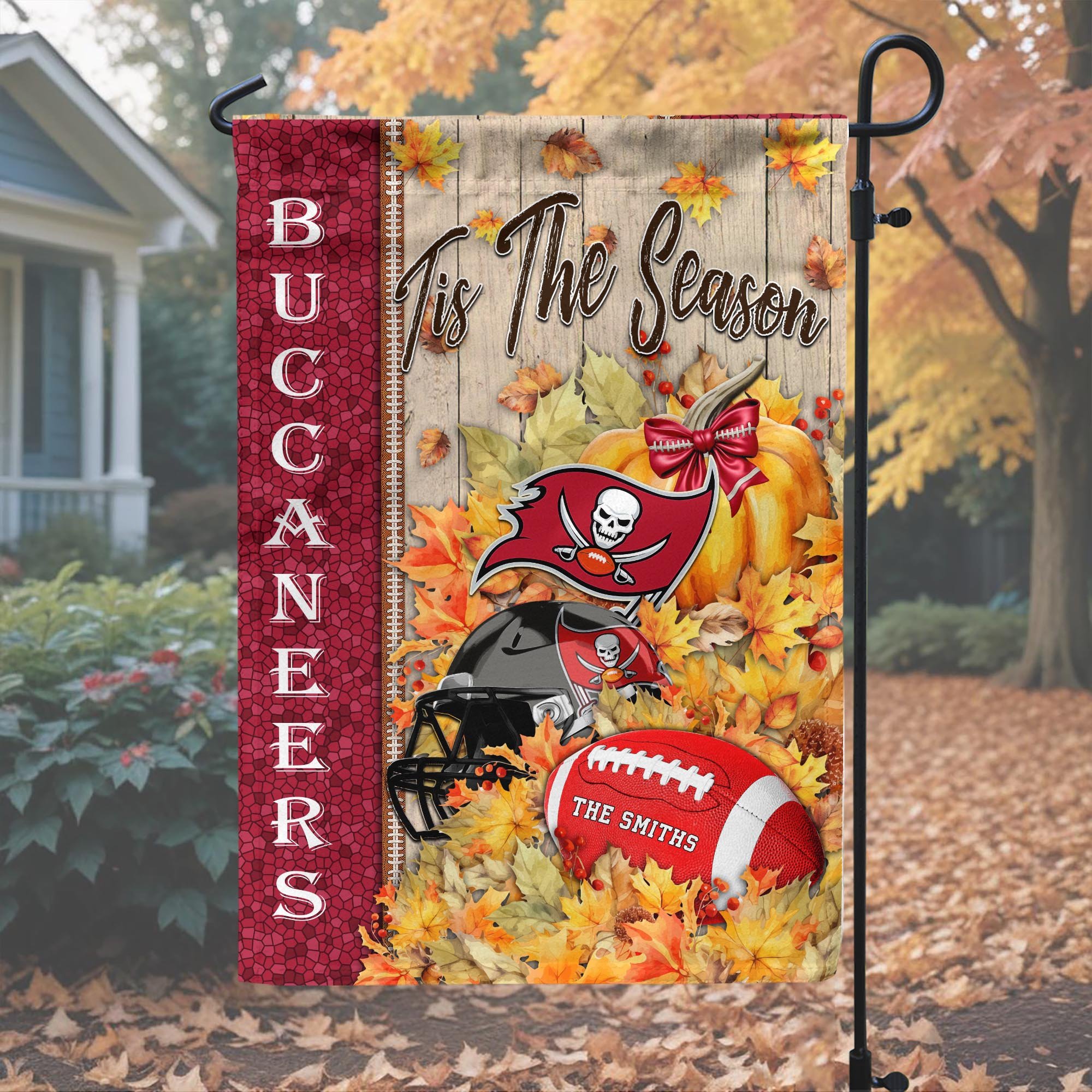 Alternative view of Tampa Bay Buccaneers Garden Flag Custom Your Family Name, Football Flag For Fan, Autumn Gifts For Football Lover EHIVM-08123119N