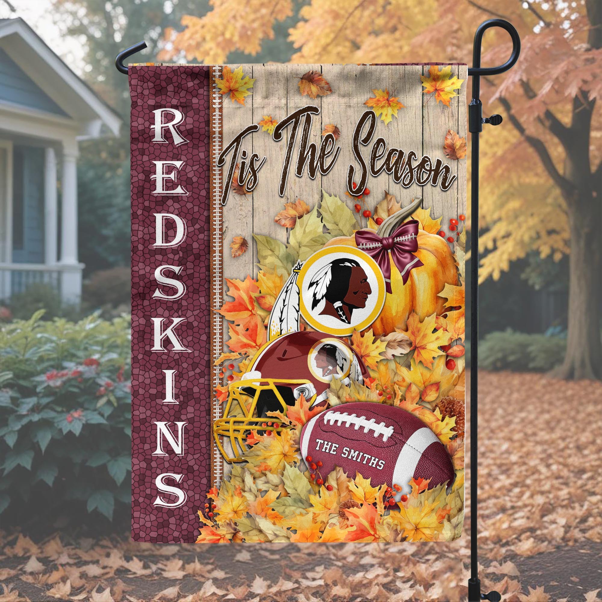 Alternative view of Washington Redskins Garden Flag Custom Your Family Name, Football Flag For Fan, Autumn Gifts For Football Lover EHIVM-08123119N