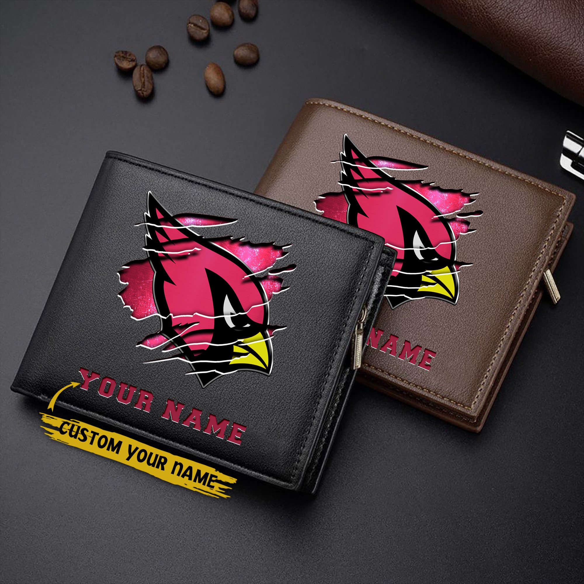 Arizona Cardinals Men Wallet Custom Your Name, Football Team Men Wallet For Fans, Gifts For Football Lovers EHIVM-07222865N