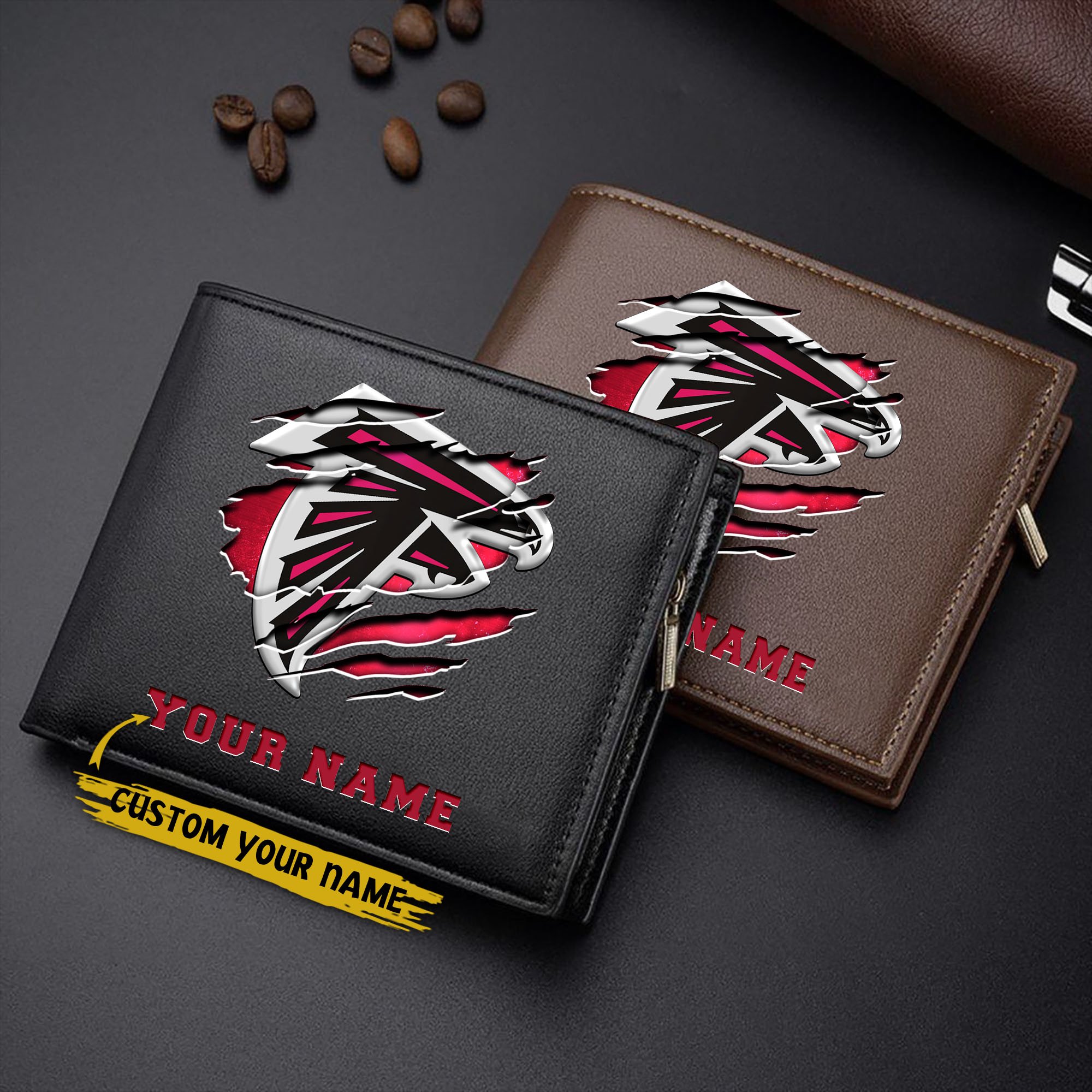 Atlanta Falcons Men Wallet Custom Your Name, Football Team Men Wallet For Fans, Gifts For Football Lovers EHIVM-07222865N