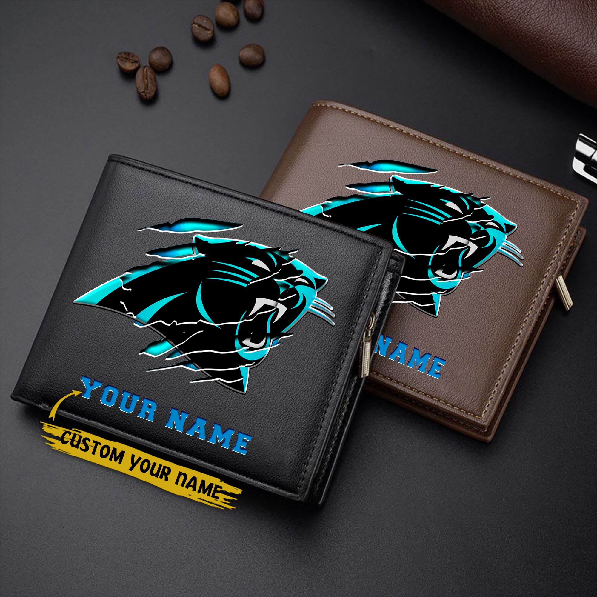 Carolina Panthers Men Wallet Custom Your Name, Football Team Men Wallet For Fans, Gifts For Football Lovers EHIVM-07222865N