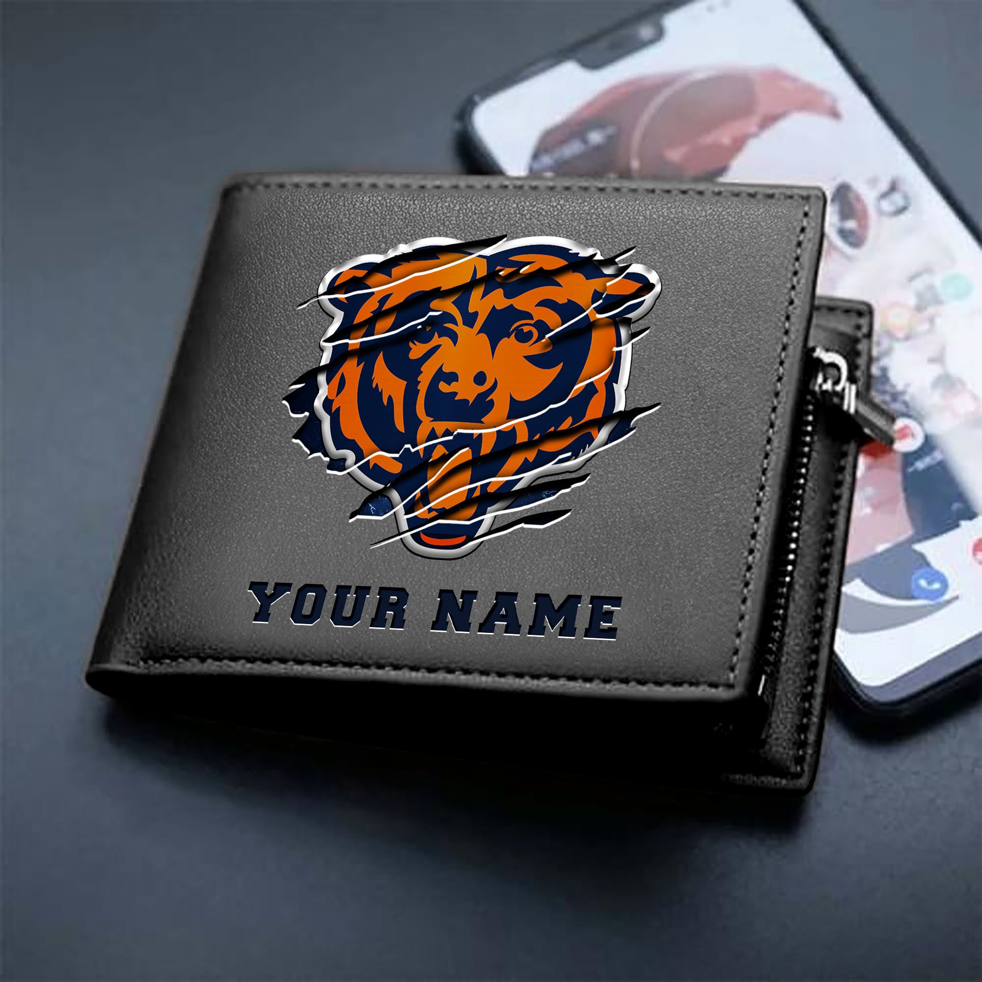 Alternative view of Chicago Bears Men Wallet Custom Your Name, Football Team Men Wallet For Fans, Gifts For Football Lovers EHIVM-07222865N