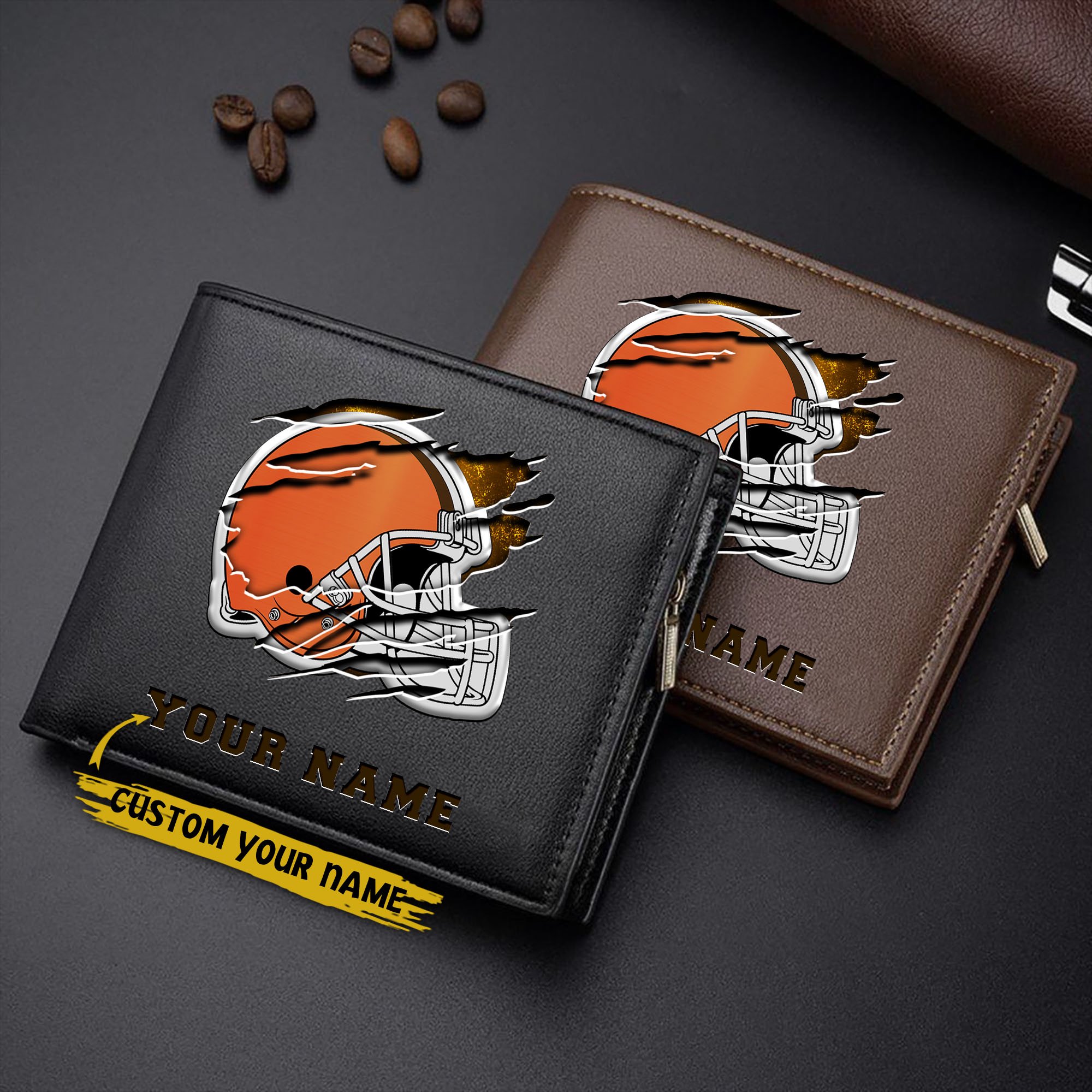 Cleveland Browns Men Wallet Custom Your Name, Football Team Men Wallet For Fans, Gifts For Football Lovers EHIVM-07222865N